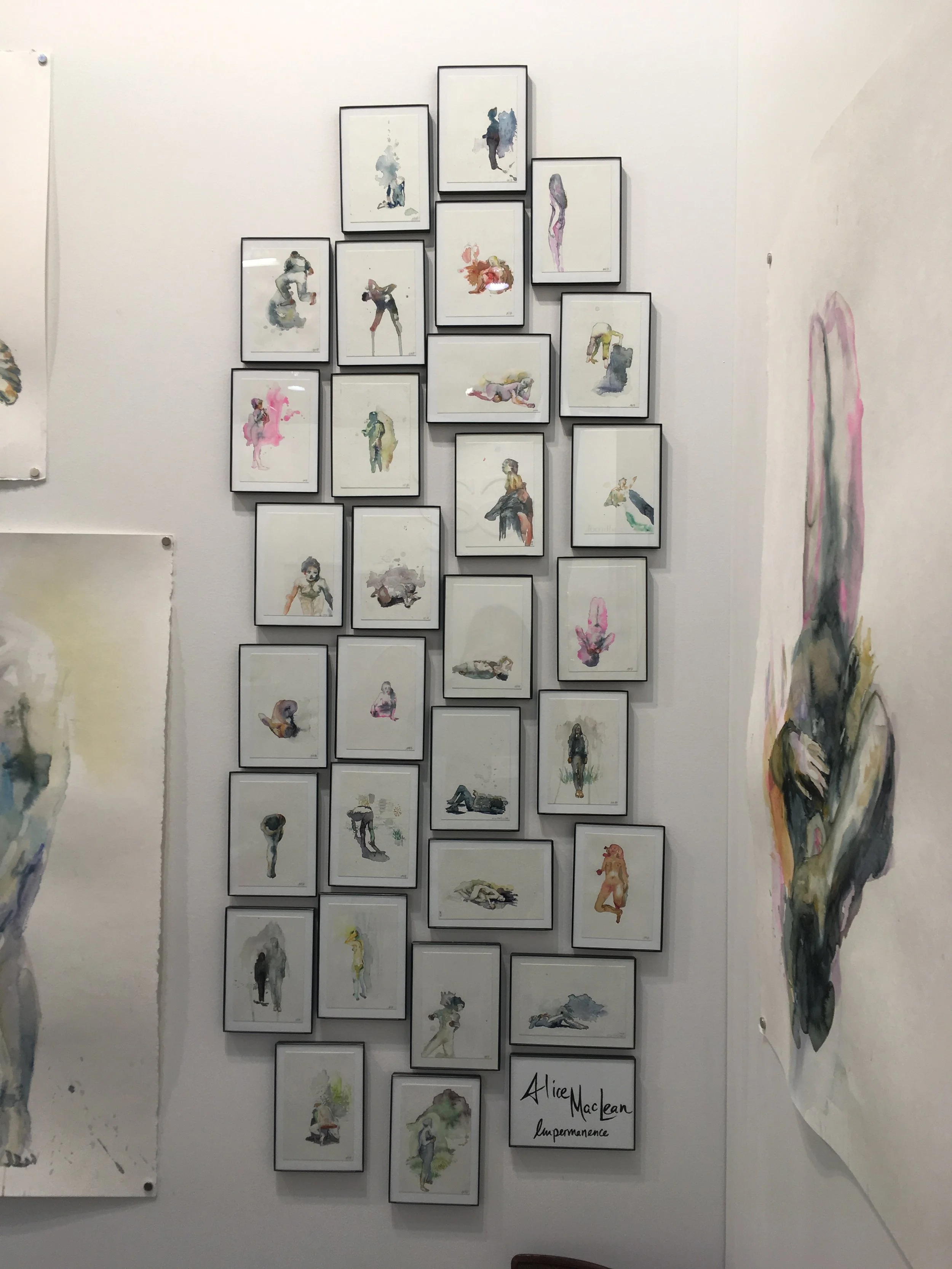  Series of 5 × 7 inch figurative watercolour works on paper  