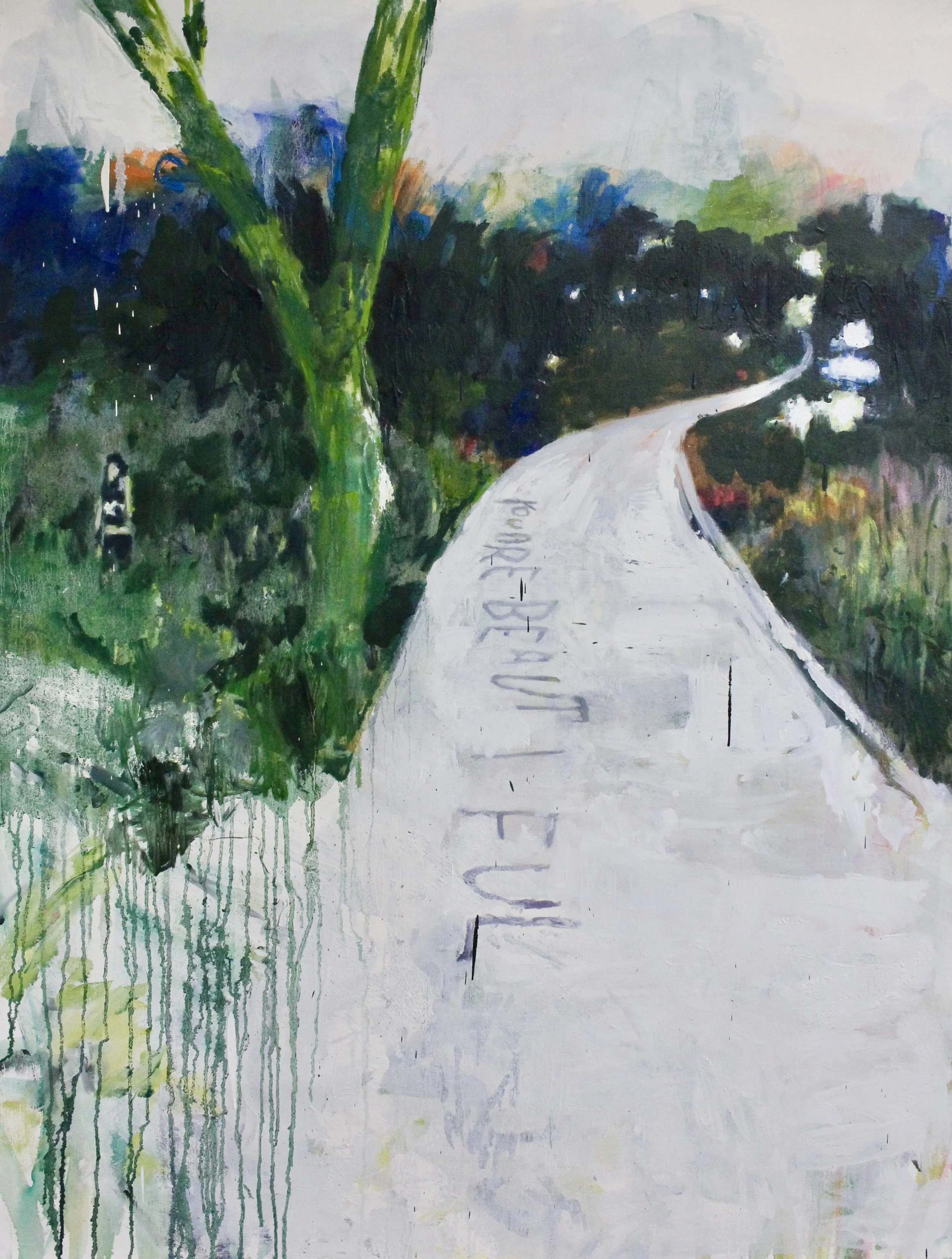  Watercolour and oil on canvas, 2018 3 × 4 feet 