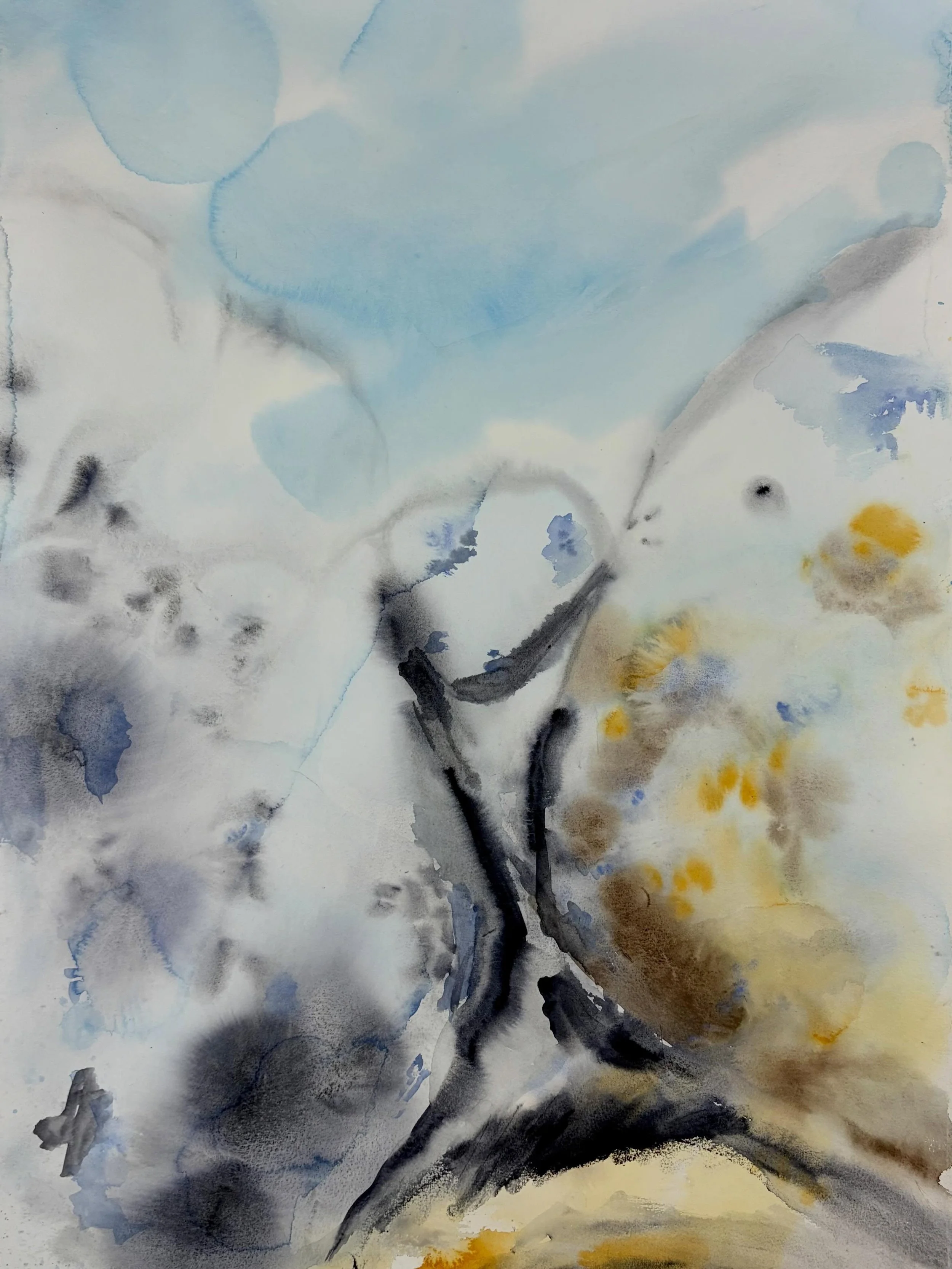 I&rsquo;ve become increasingly interested in abstraction. Atmosphere and elements of landscape began to emerge as structure, though I wasn&rsquo;t trying to describe a place. I was thinking about sensation, emotional terrain, and how colour could hol
