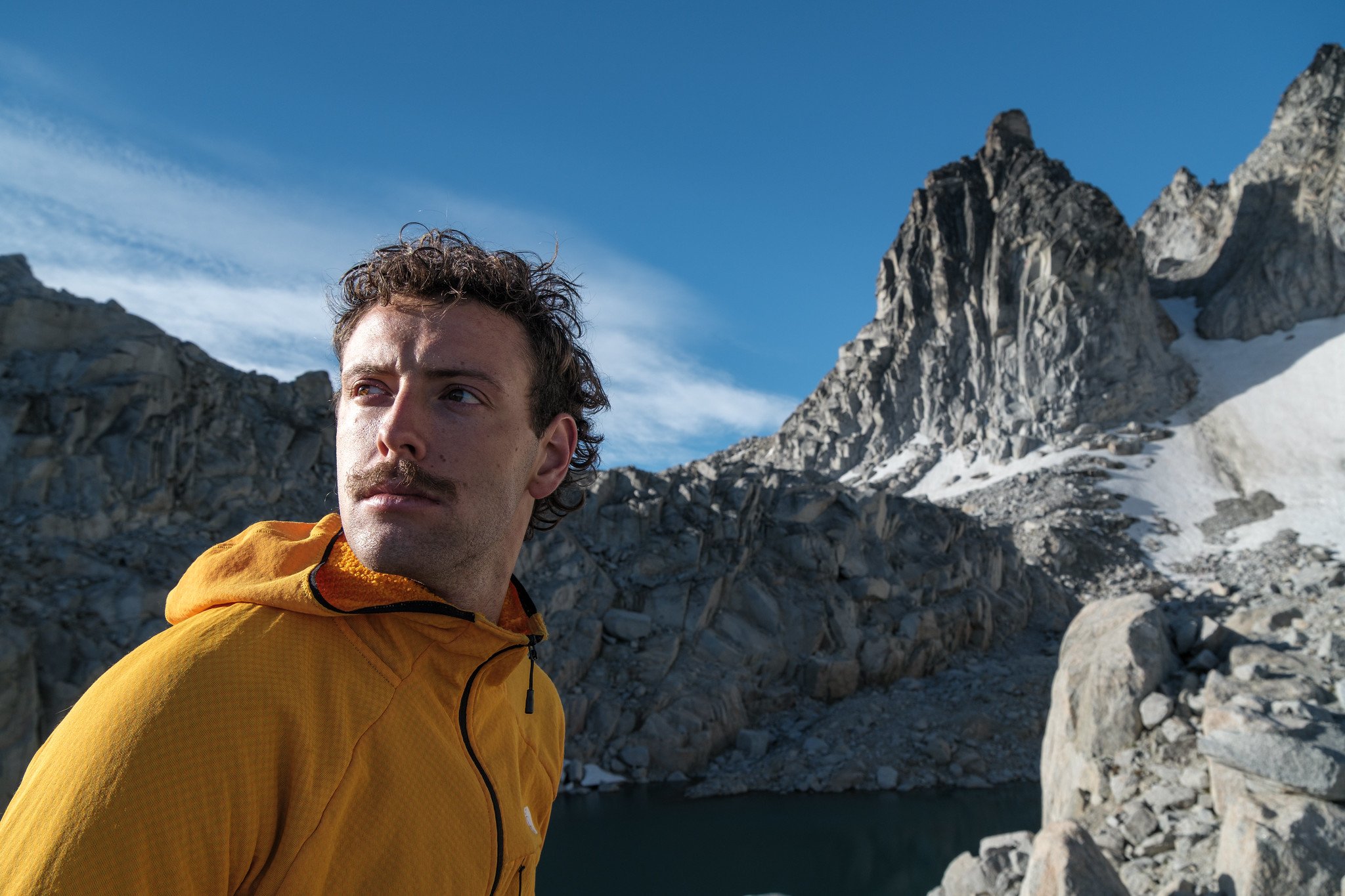 A man wearing The North Face Summit Series in Washington's Enchantment Trail. 
