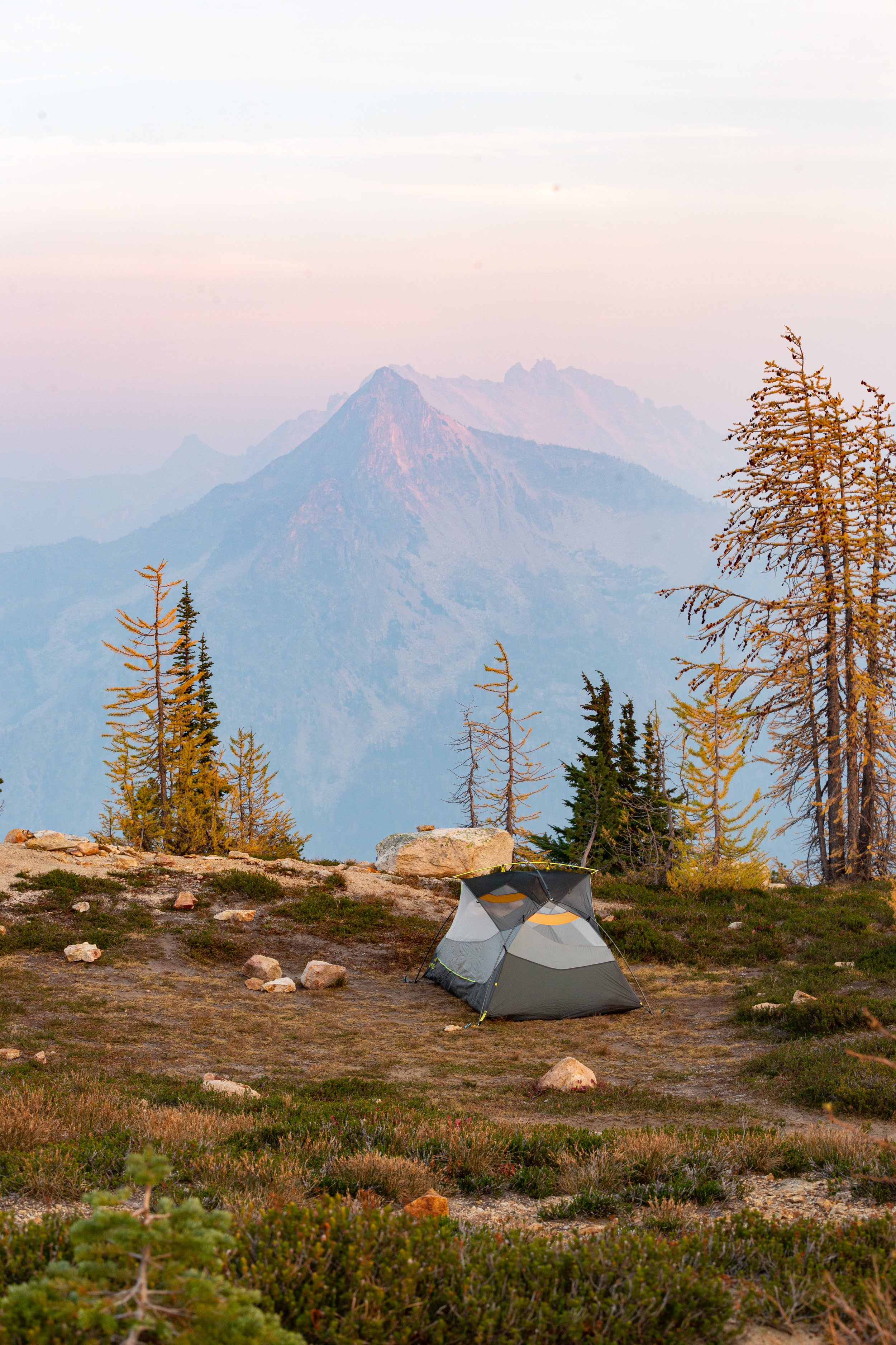 Tent camping in Washington's North Cascades National Park. 