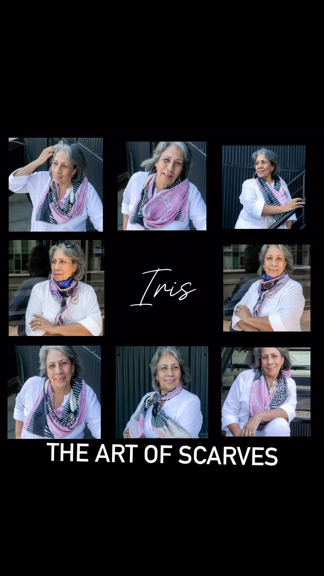 The Art of a Scarf @poemet.co across generations with Beautiful Iris (70+). Quiet in nature, radiant here in her first-time photoshoot, asked how she felt, “You made me feel at home within me”! #iam #sheis #weare #empoweredwomen #empower