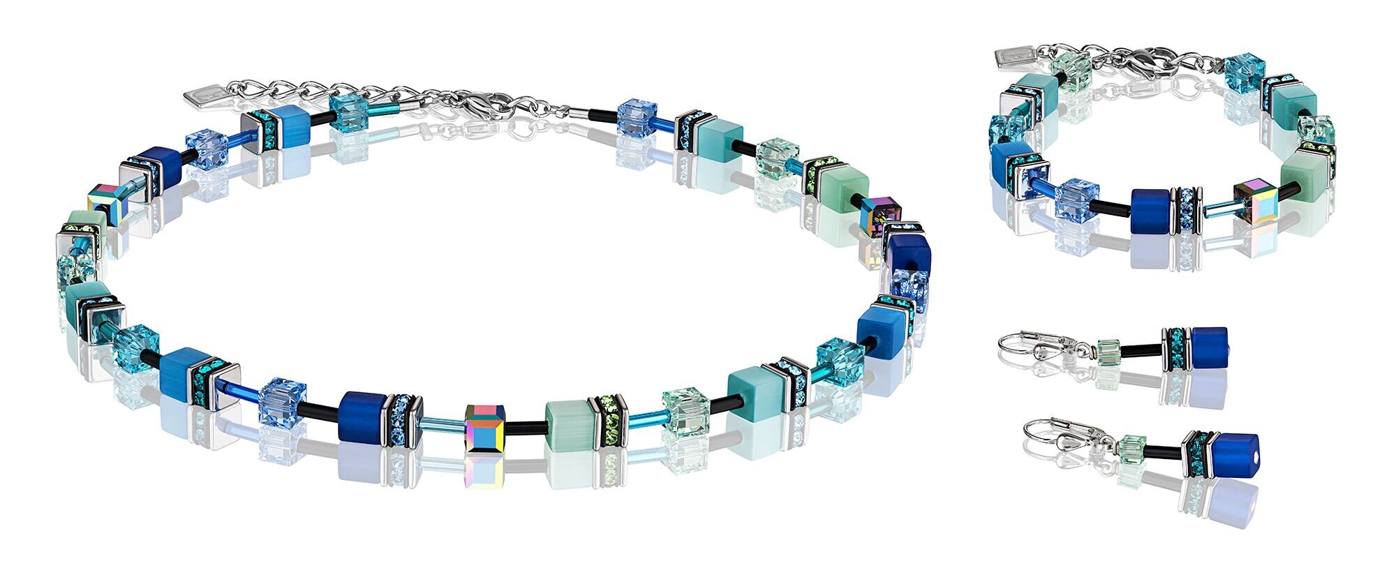 Coeur De Lion Classic GEOCUBE Necklace Iconic Rainbow