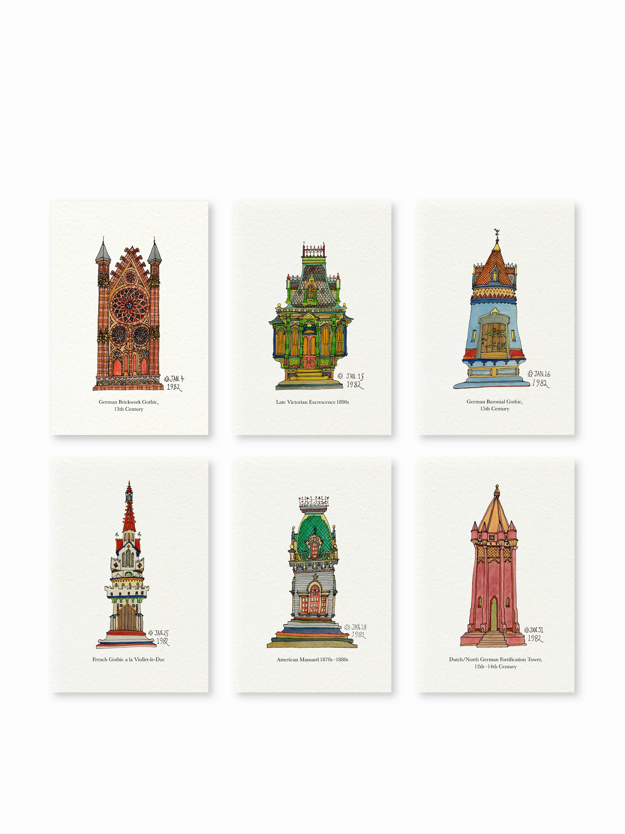 A Month of Sundaes—Postcards (6/set)