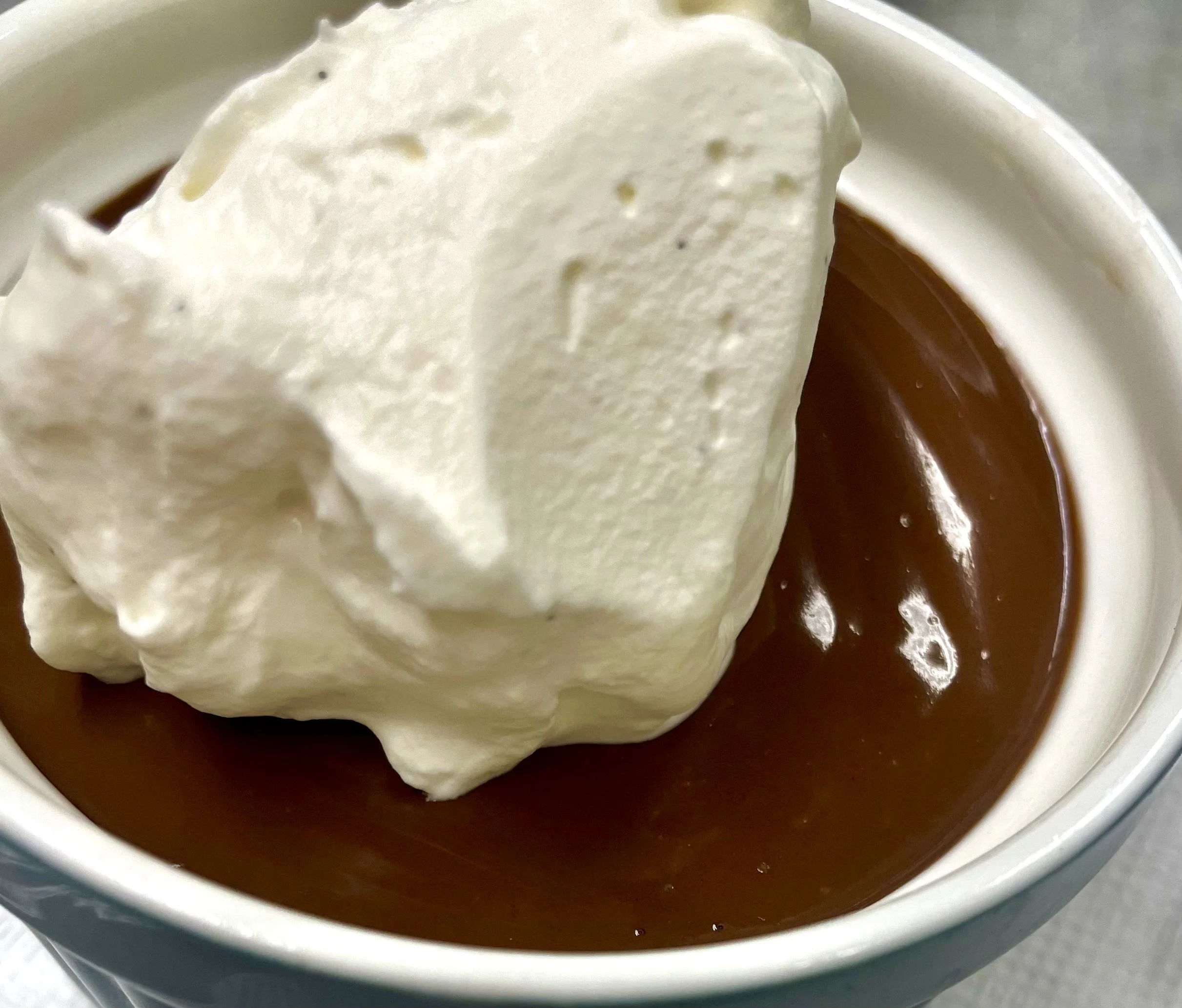 Dark Chocolate Pudding with Whipped cream