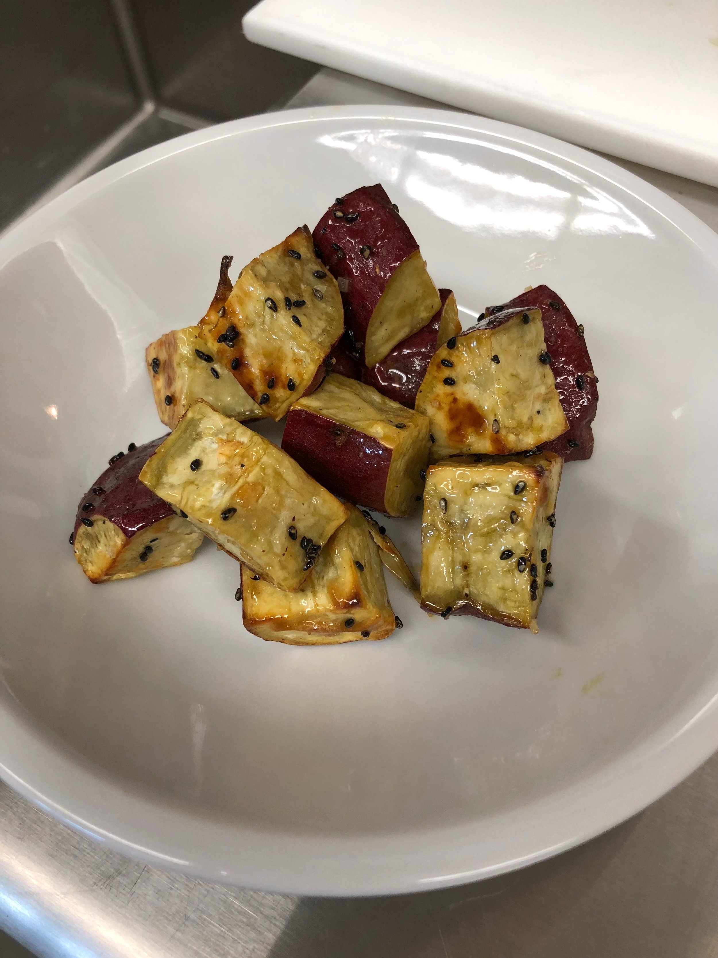 Roasted Sweet Potatoes with Maple-Soy Glaze