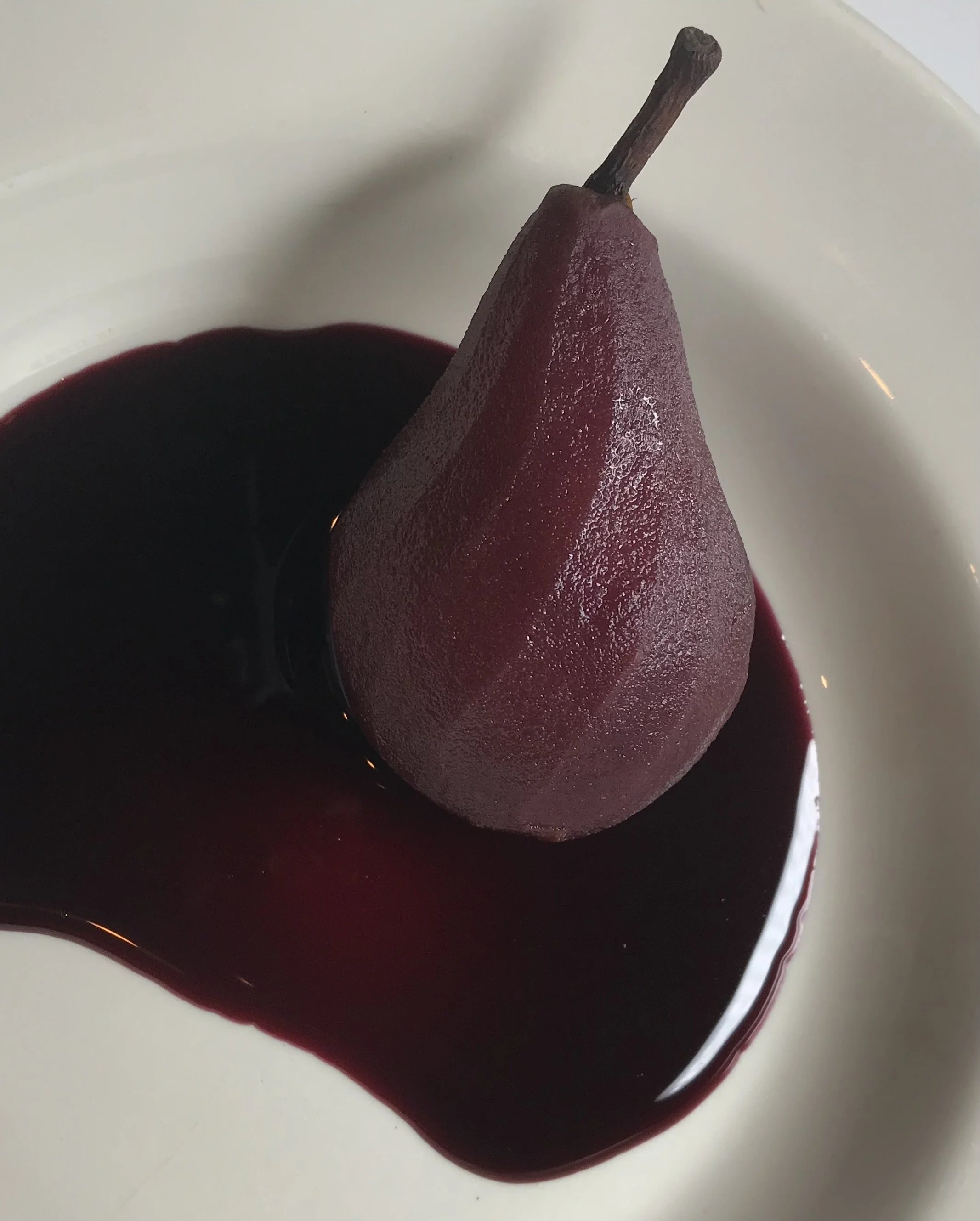 Poached Pears in Red Wine Sauce