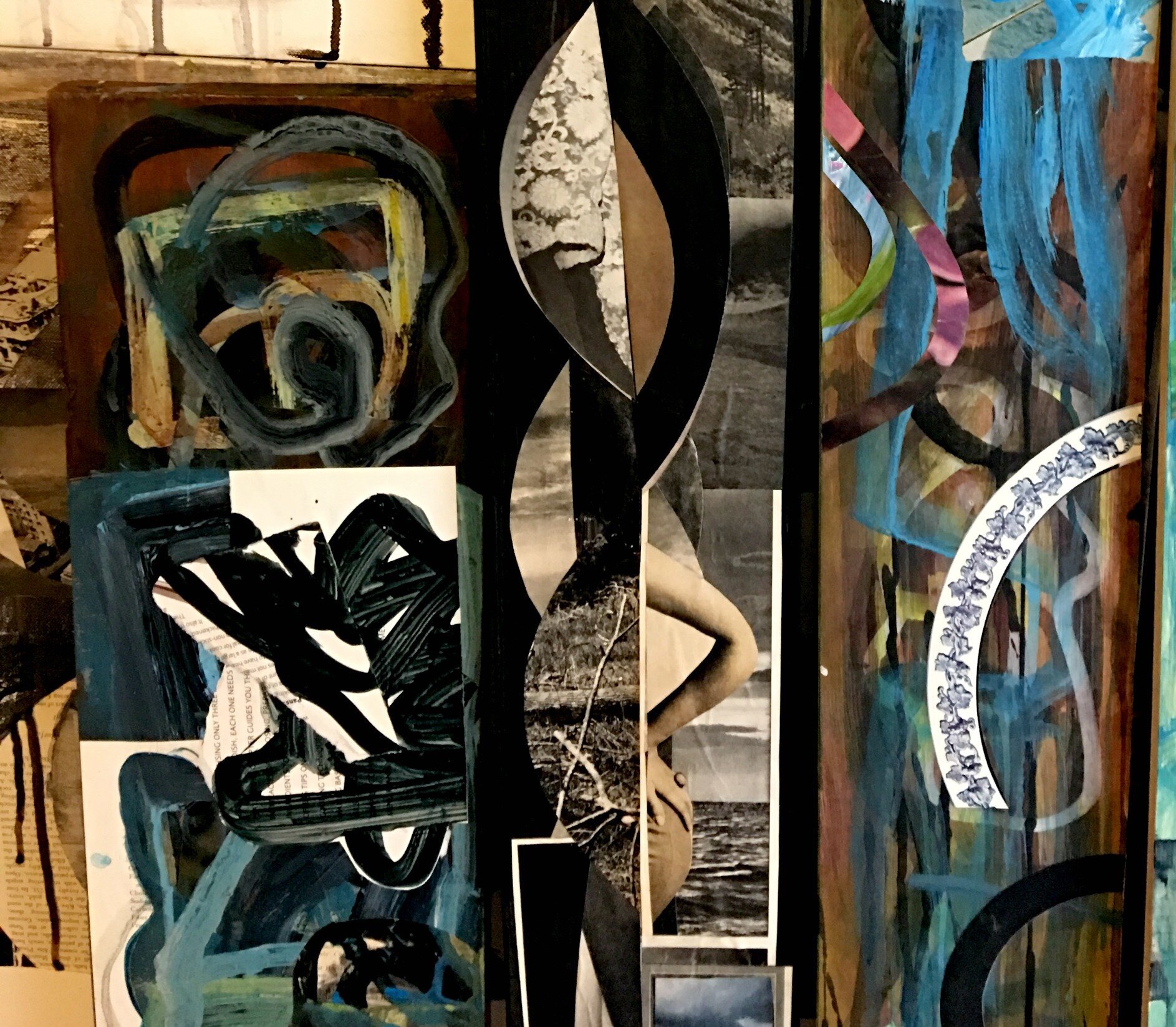 Detail of 3 verticals in studio