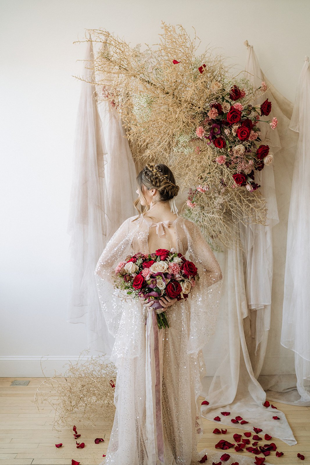  Sandstone Chiffon with Rose Clay Tulle ・  Marley Felicia Photography  ・  Petal and Stem Florals  