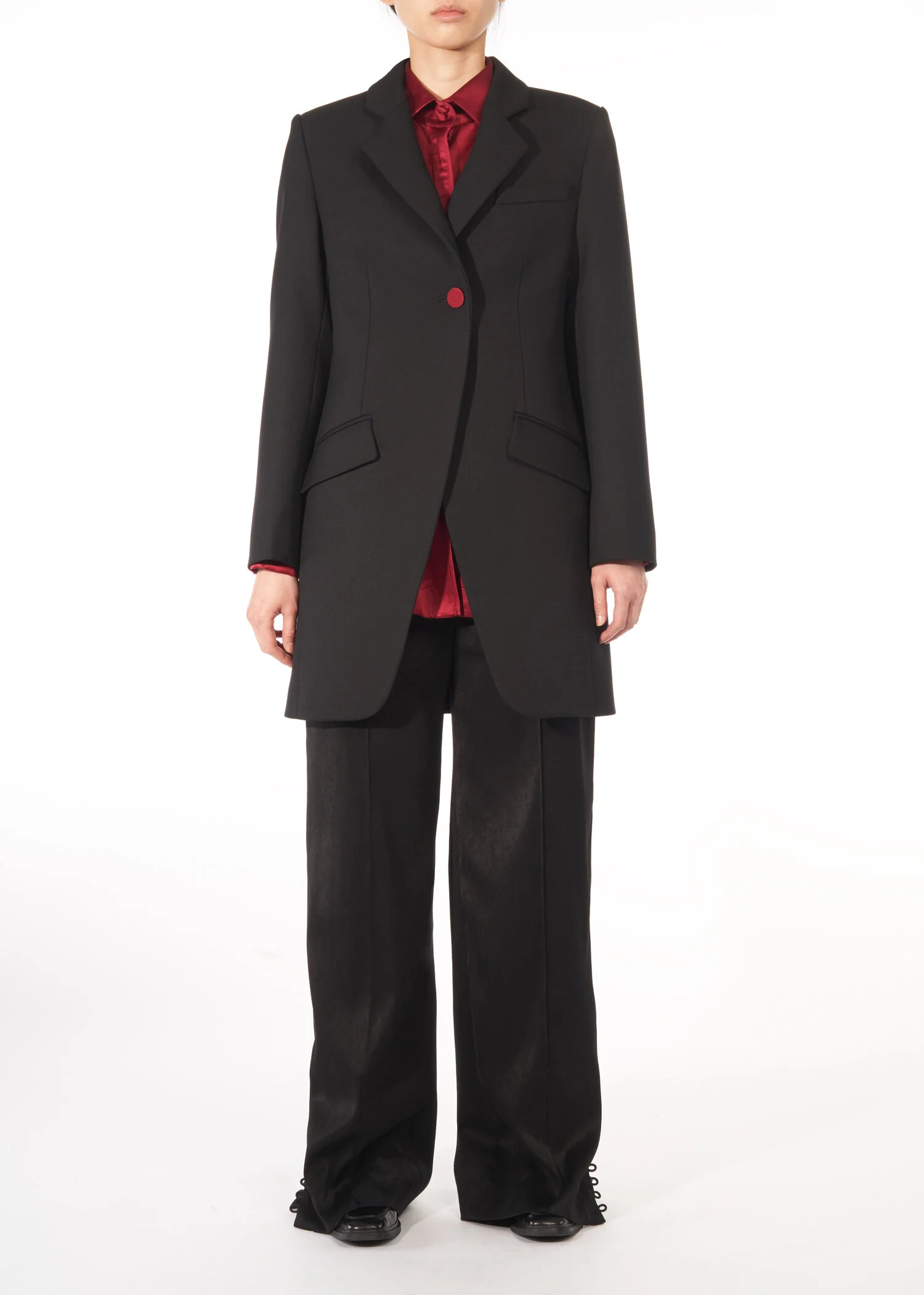 longline wool blazer