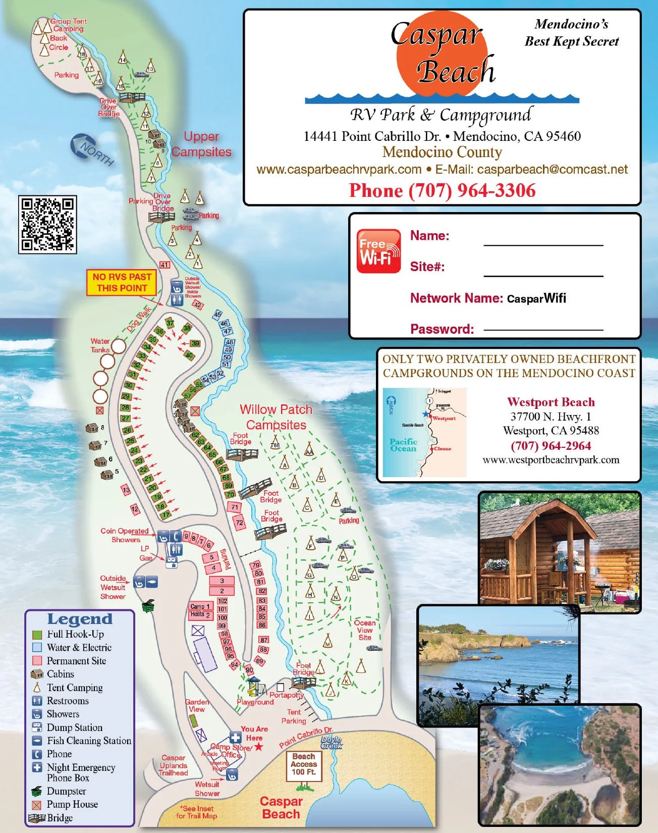 Park Map — Caspar Beach RV Park and Camp Ground