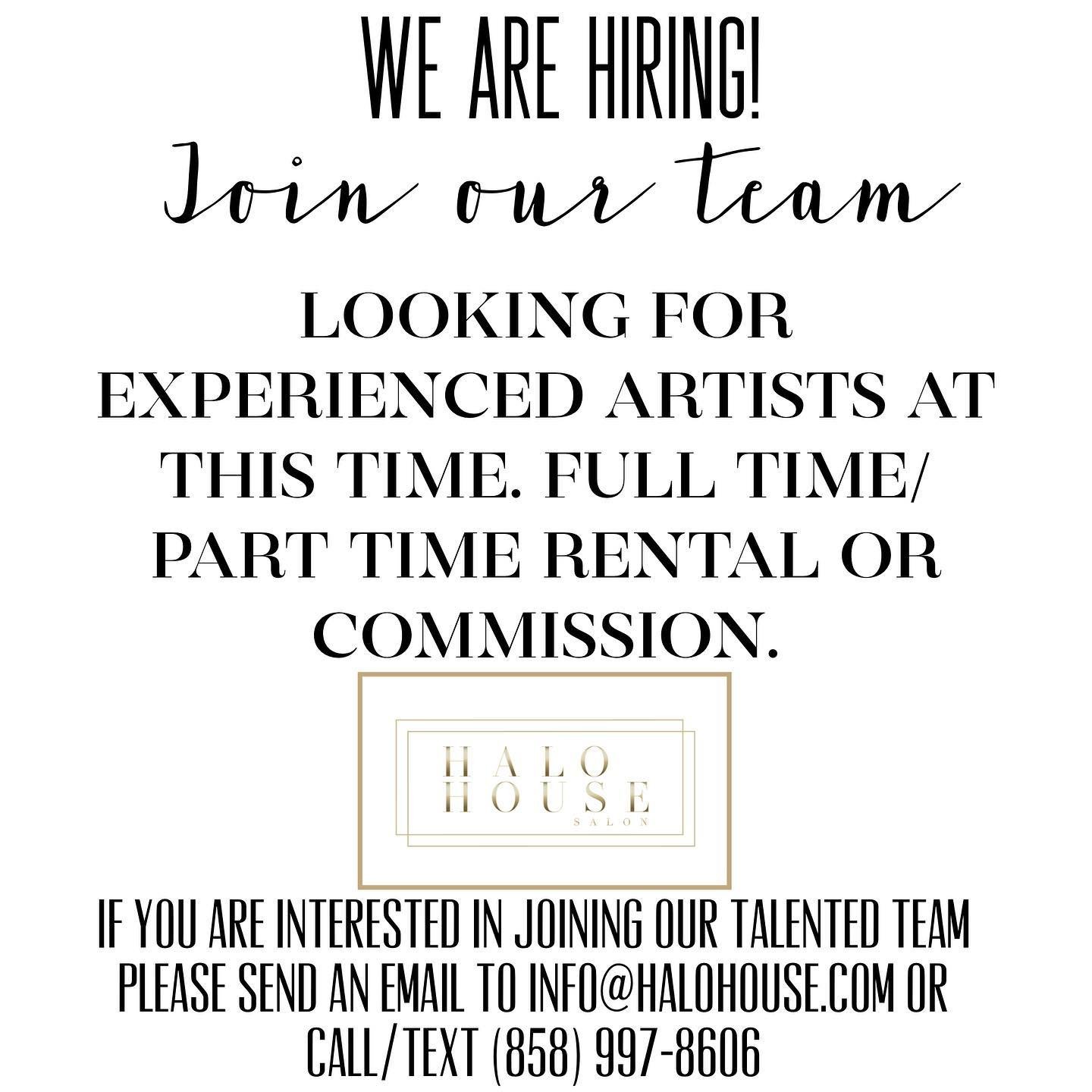 WE ARE HIRING 🖤 
&mdash;&mdash;&mdash;&mdash;&mdash;&mdash;&mdash;&mdash;&mdash;&mdash;&mdash;&mdash;&mdash;&mdash;&mdash;&mdash;&mdash;&mdash;Looking for established artists to join our team. Full/Part time Rental or Commission positions available.