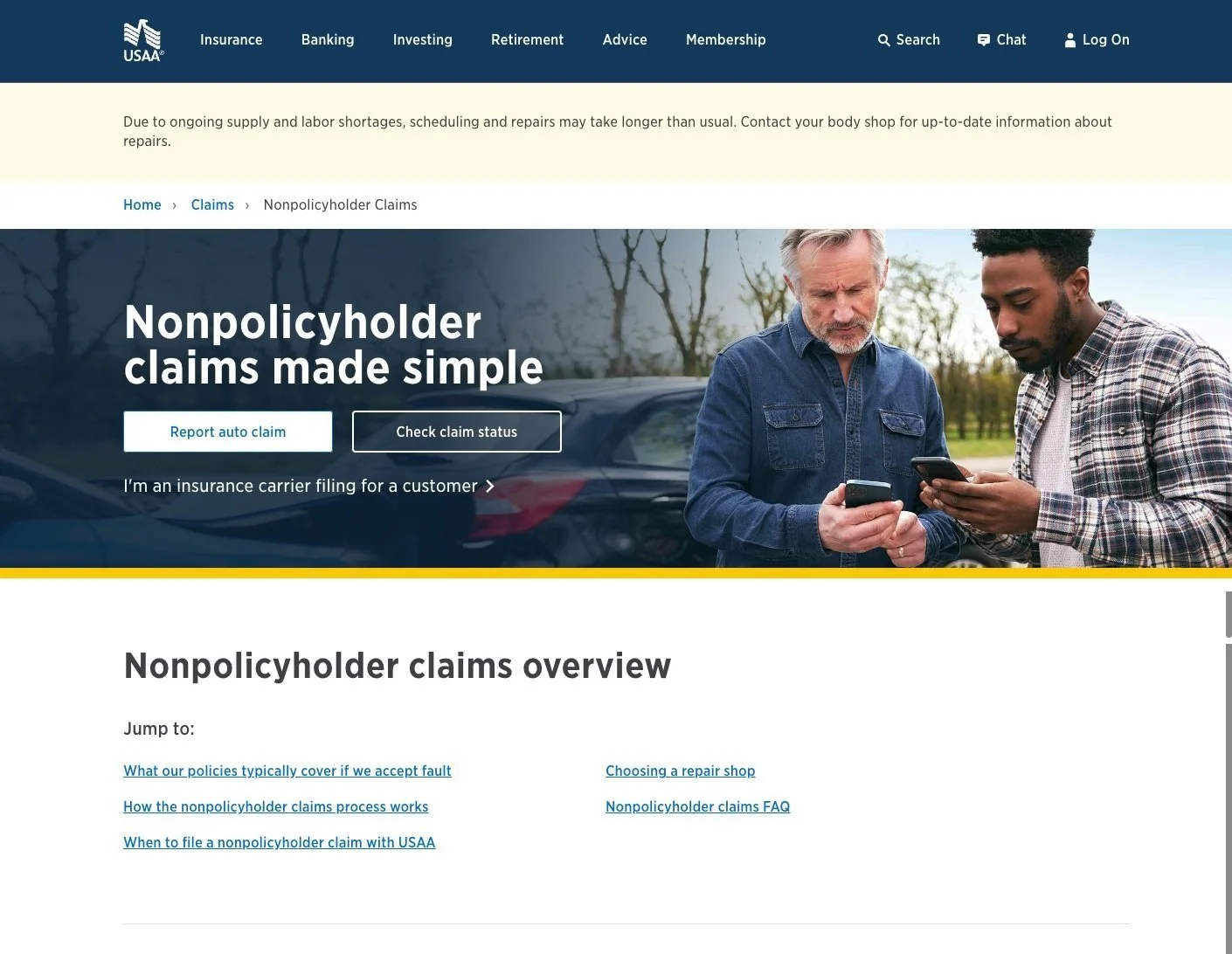 Content Strategy for Nonpolicyholder Claims