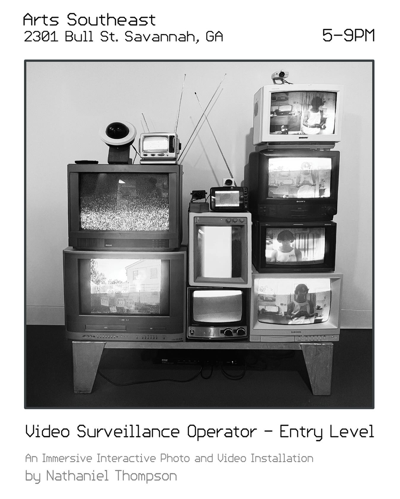 The surveillance state is evolving. What is your role in the panopticon? 

I will be debuting my new immersive interactive photo and video installation at @artssoutheast this Friday from 5-9! 

Come check out incubator artist studio as well as the ne