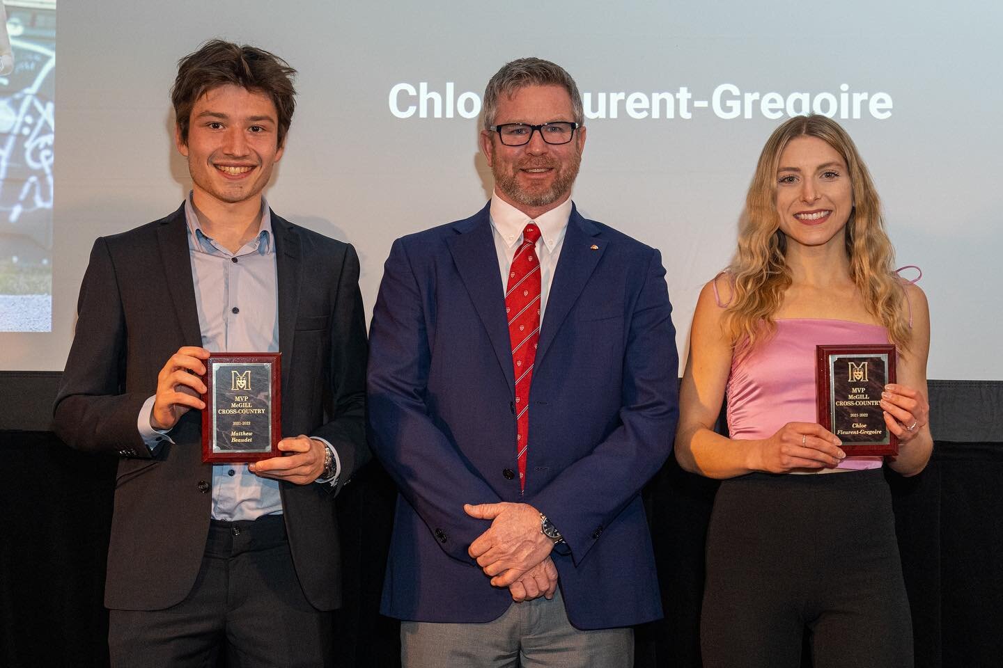 Congratulations to this year&rsquo;s MVPs who were awarded at the McGill Athletics Awards and Honours Reception. 

XC Male MVP - Matthew Beaudet
XC Female MVP - Chloe Fleurent-Gregorie 
Track and Field Male MVP - Matthew Beaudet
Track and Field Femal