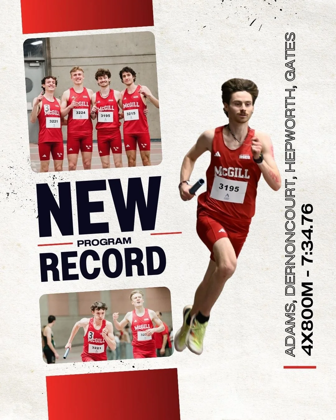 SOMEONE CALL 911 THIS TEAM'S ON FIRE!!🔥🔥🔥At the McGill Team Challenge 2 relay records were DESTROYED! Our men's 4x800 team took down their previous record, shooting to the top of the USports ranking. Our men's 4x200 took things a step further smas
