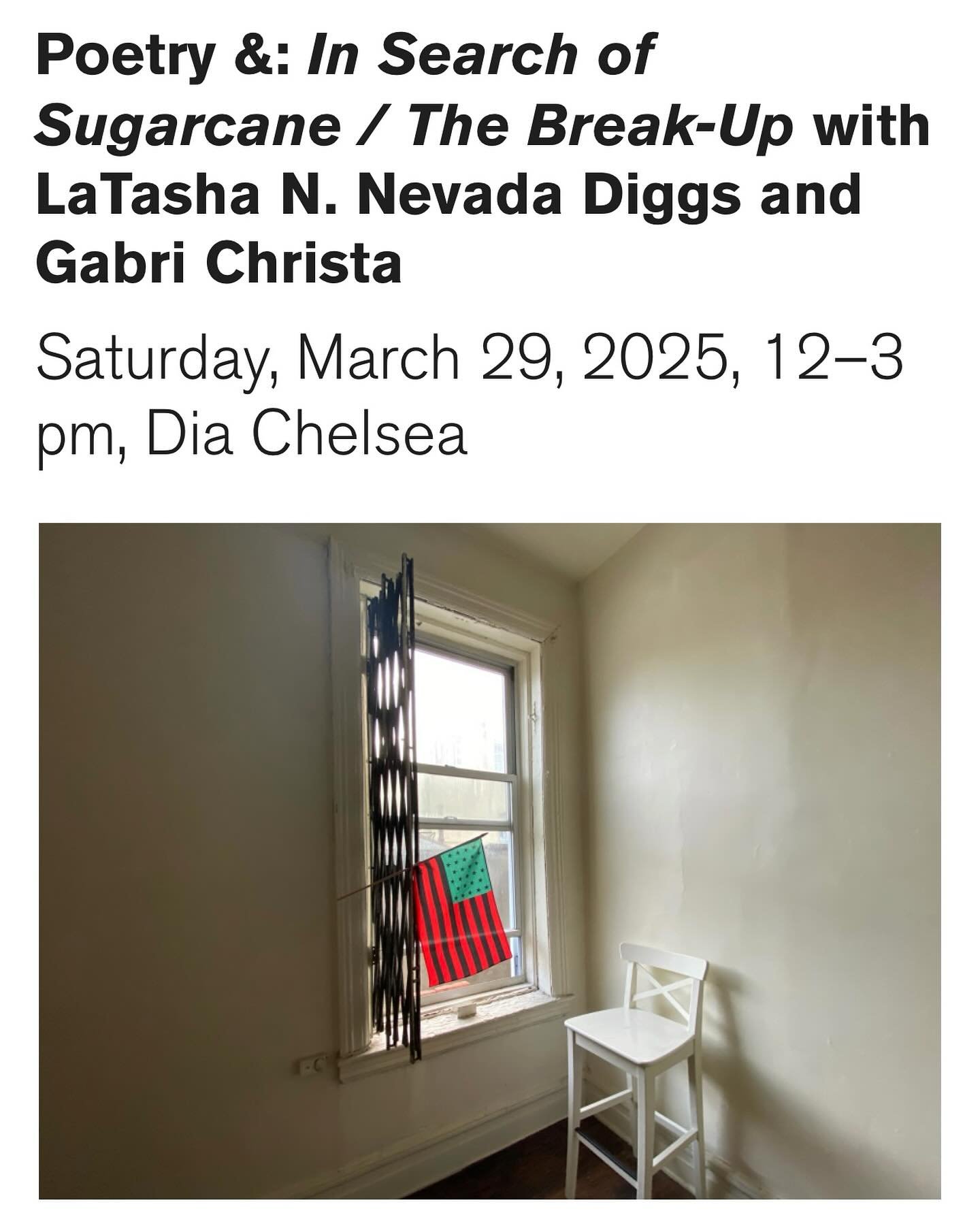 Tomorrow. 12-2 viewing and Performance at 2pm with film! 
Come through  it&rsquo;s free. It&rsquo;s in the day. Also for sale @latasha.diggs fabulous book. 

A new installation film for me in collaboration with LaTasha and @evecuyen an exciting proce