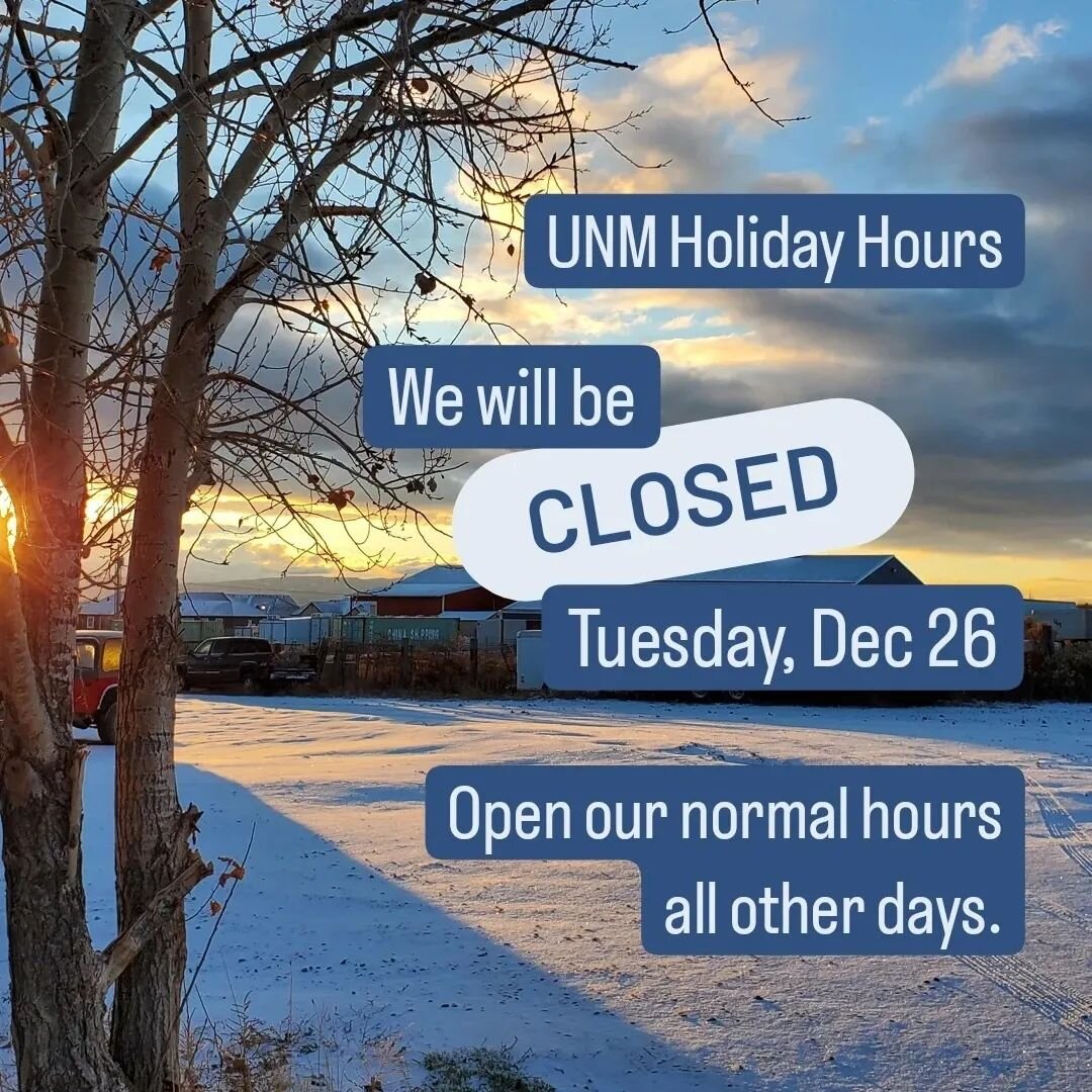 HOLIDAY HOURS! We're open today, December 23, until 3pm.

We will be CLOSED Tuesday, December 26 so we can all spend a little extra time with our families. Back to business as usual after that.

Wishing you the happiest holiday season! 🎄
