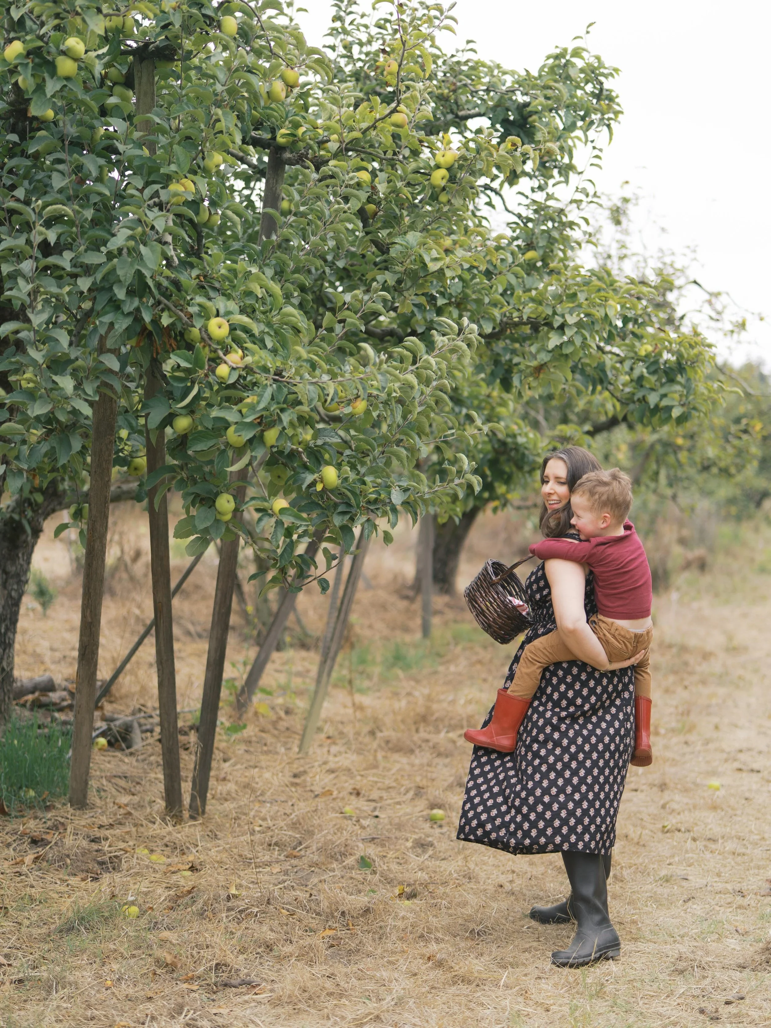 An apple picking adventure with real fall weather!