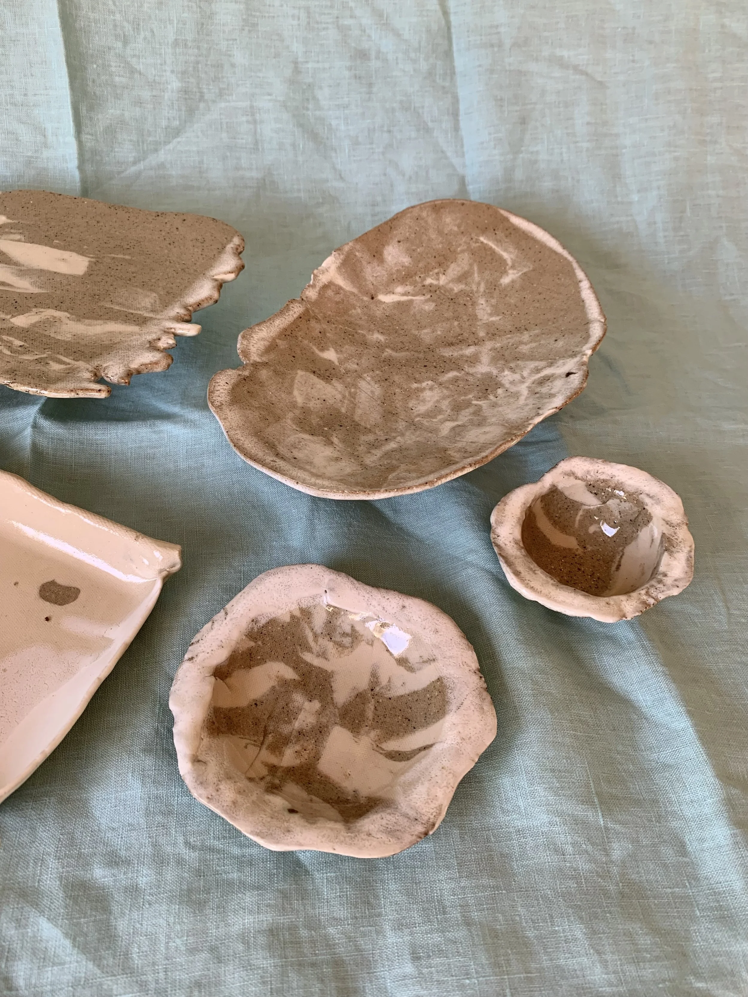 Collection of Nerikomi dishes