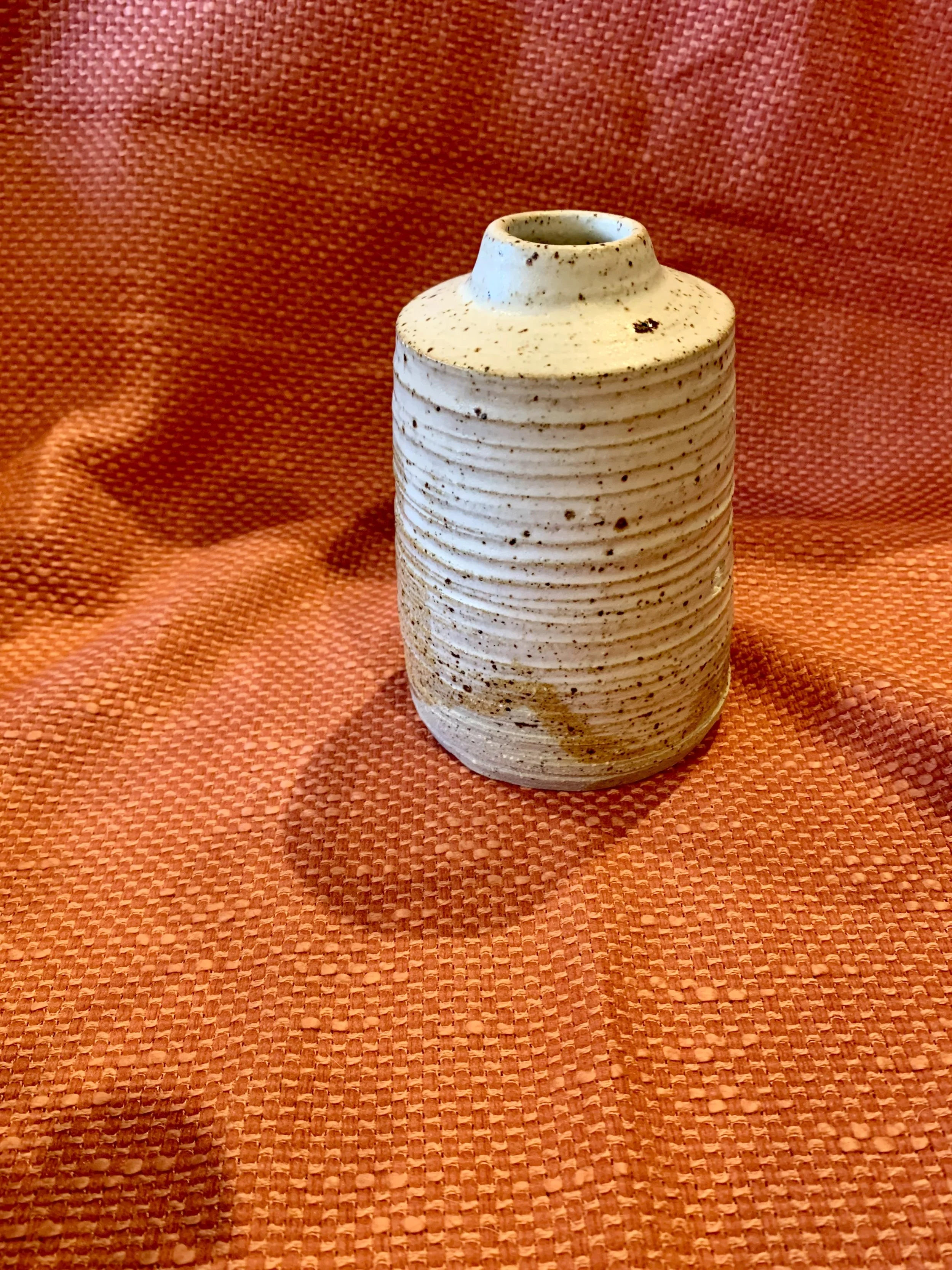 Thrown and textured stoneware vase