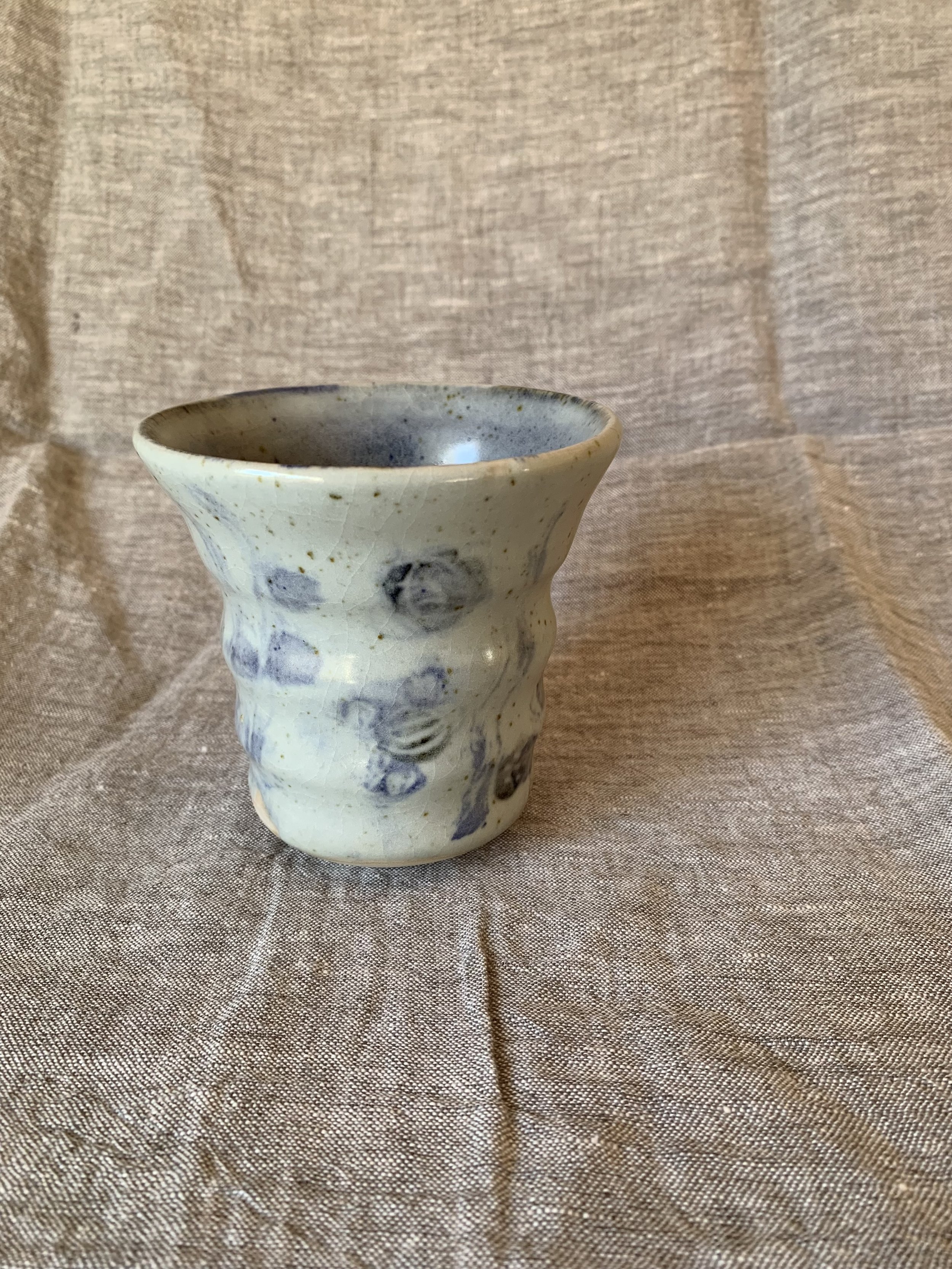 Vase, stoneware with slips, oxides, and glaze
