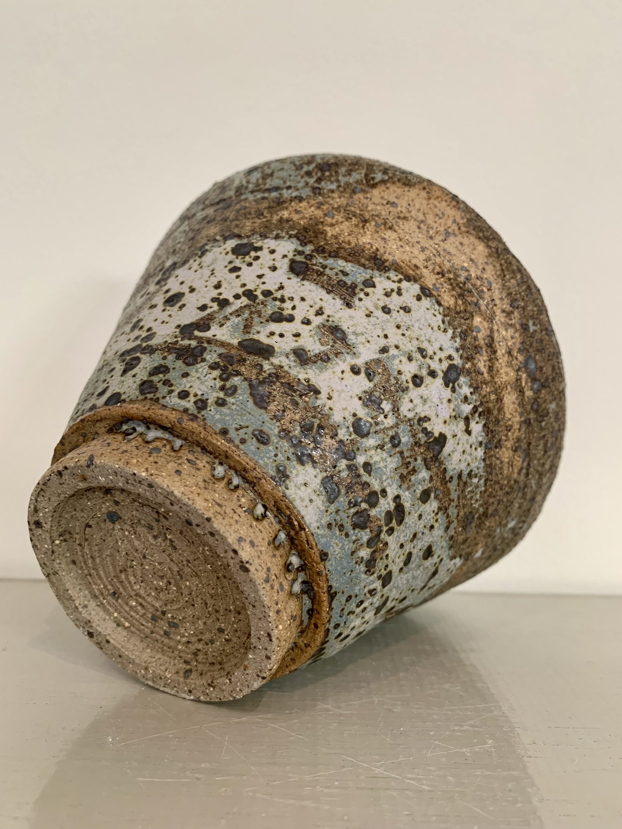 Medium footed bowl, reduction fired stoneware
