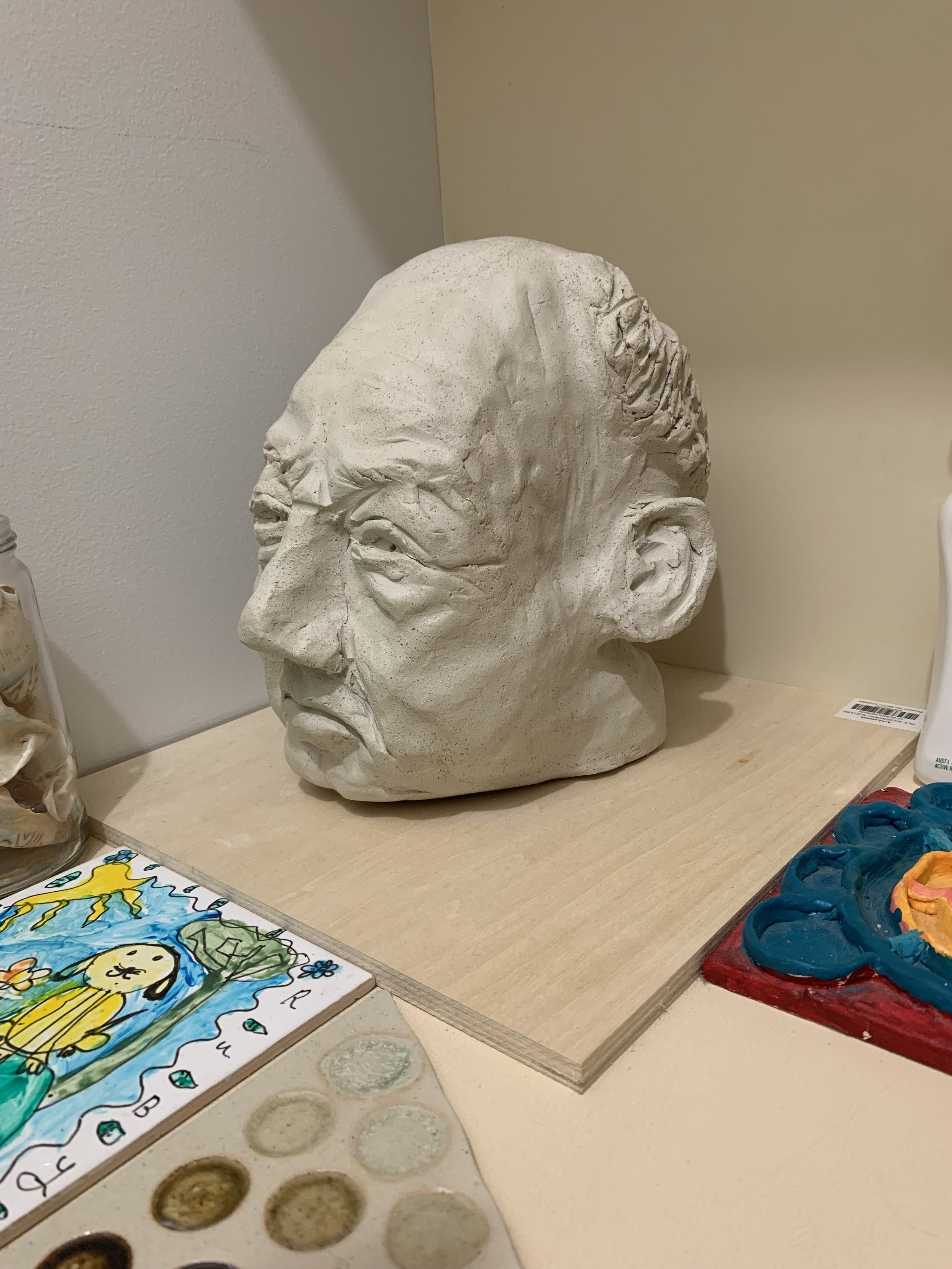 Bust, 2024, Raku clay