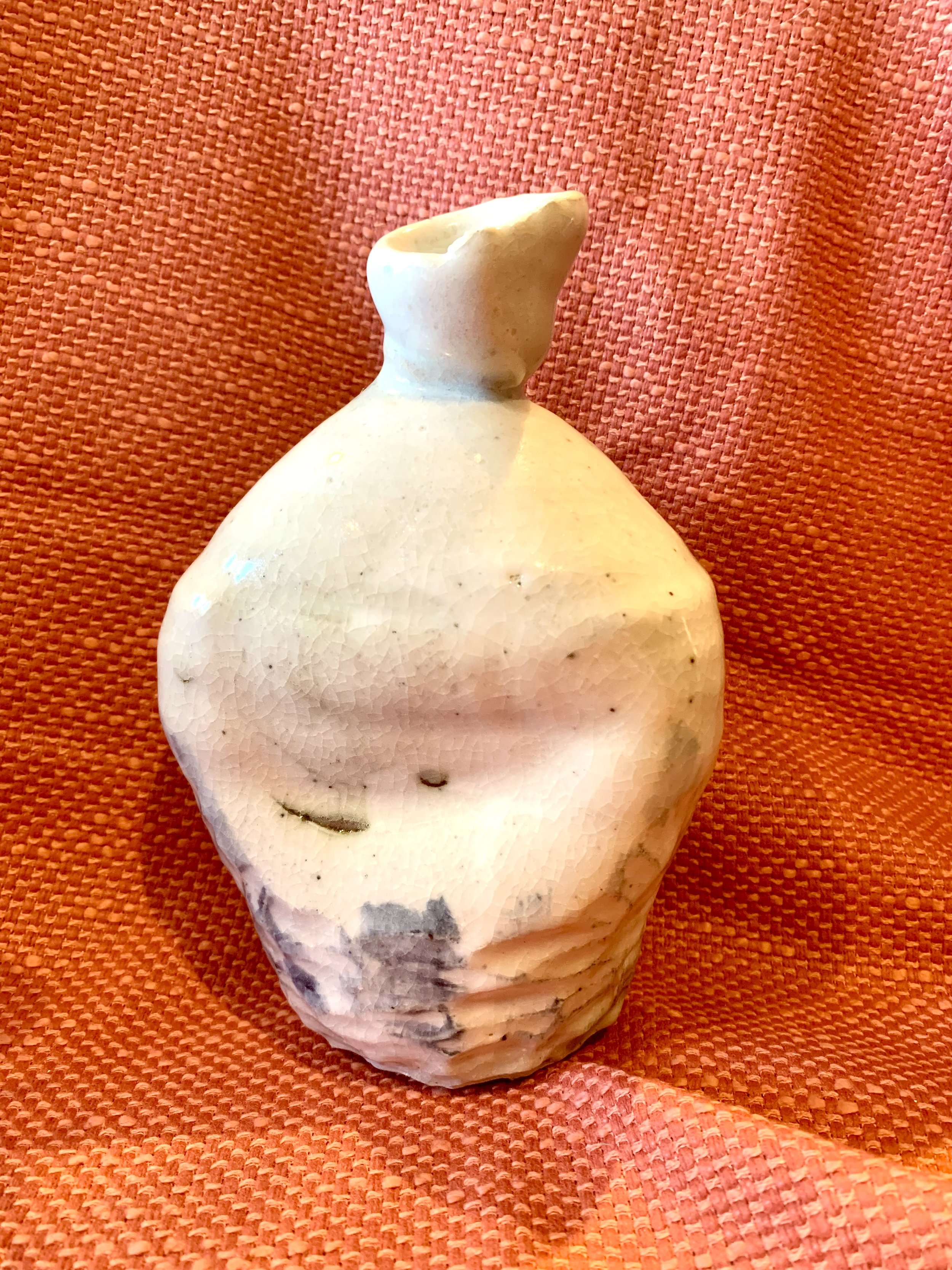 Medium bottle, with slips, oxides, and glaze