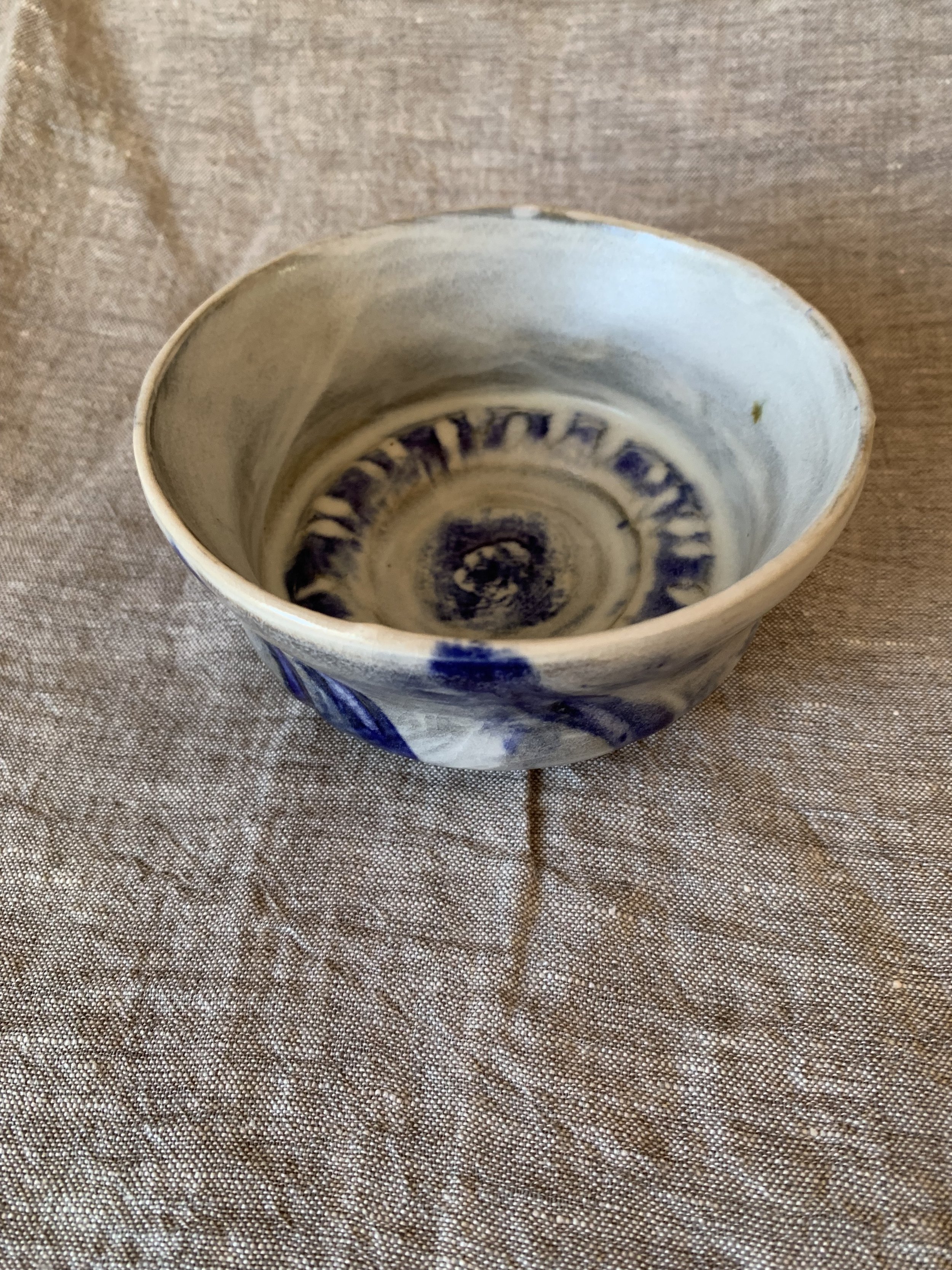 Small bowl, stoneware with slips, oxides, and glaze