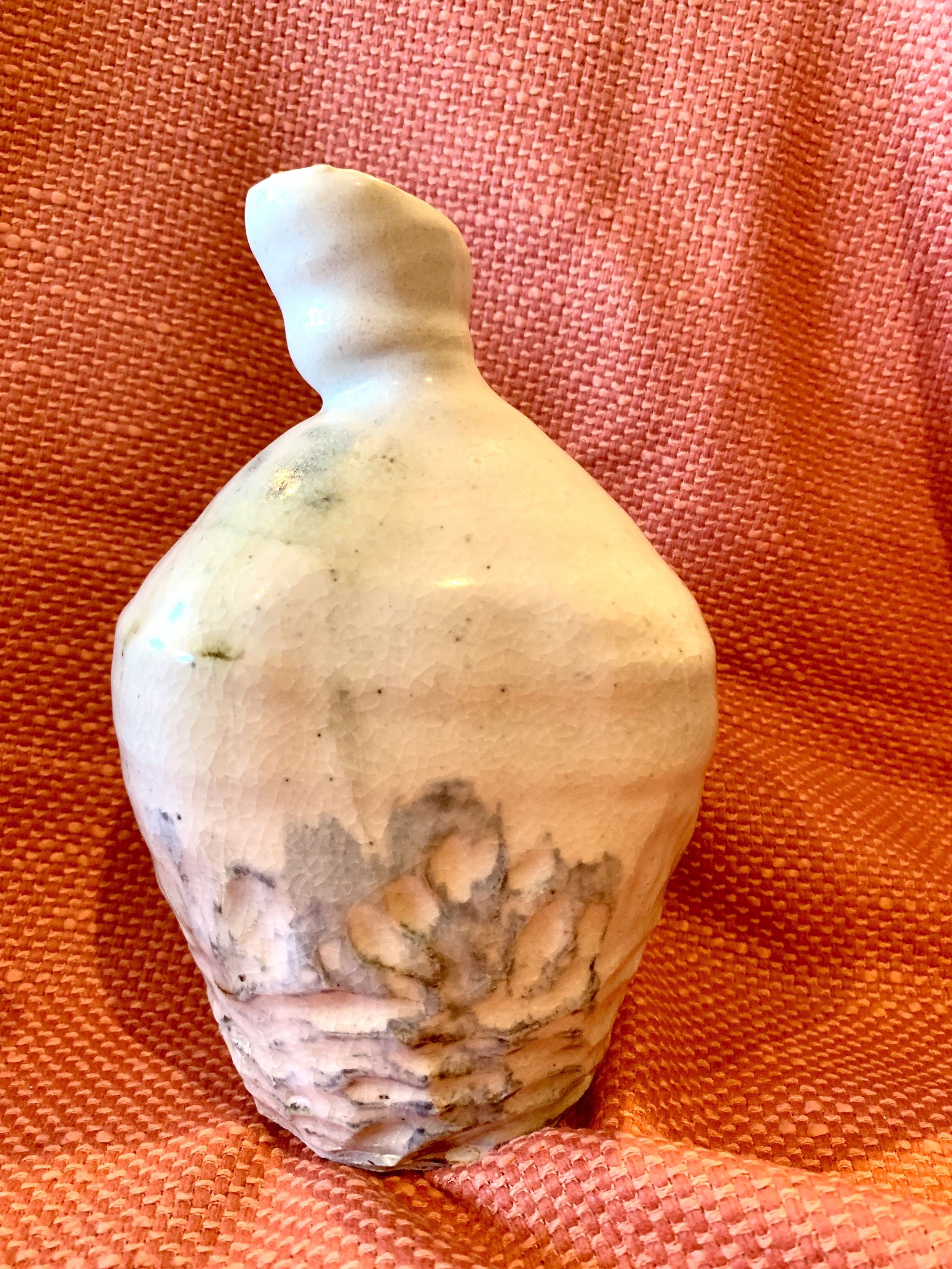 Medium bottle, with slips, oxides, and glaze