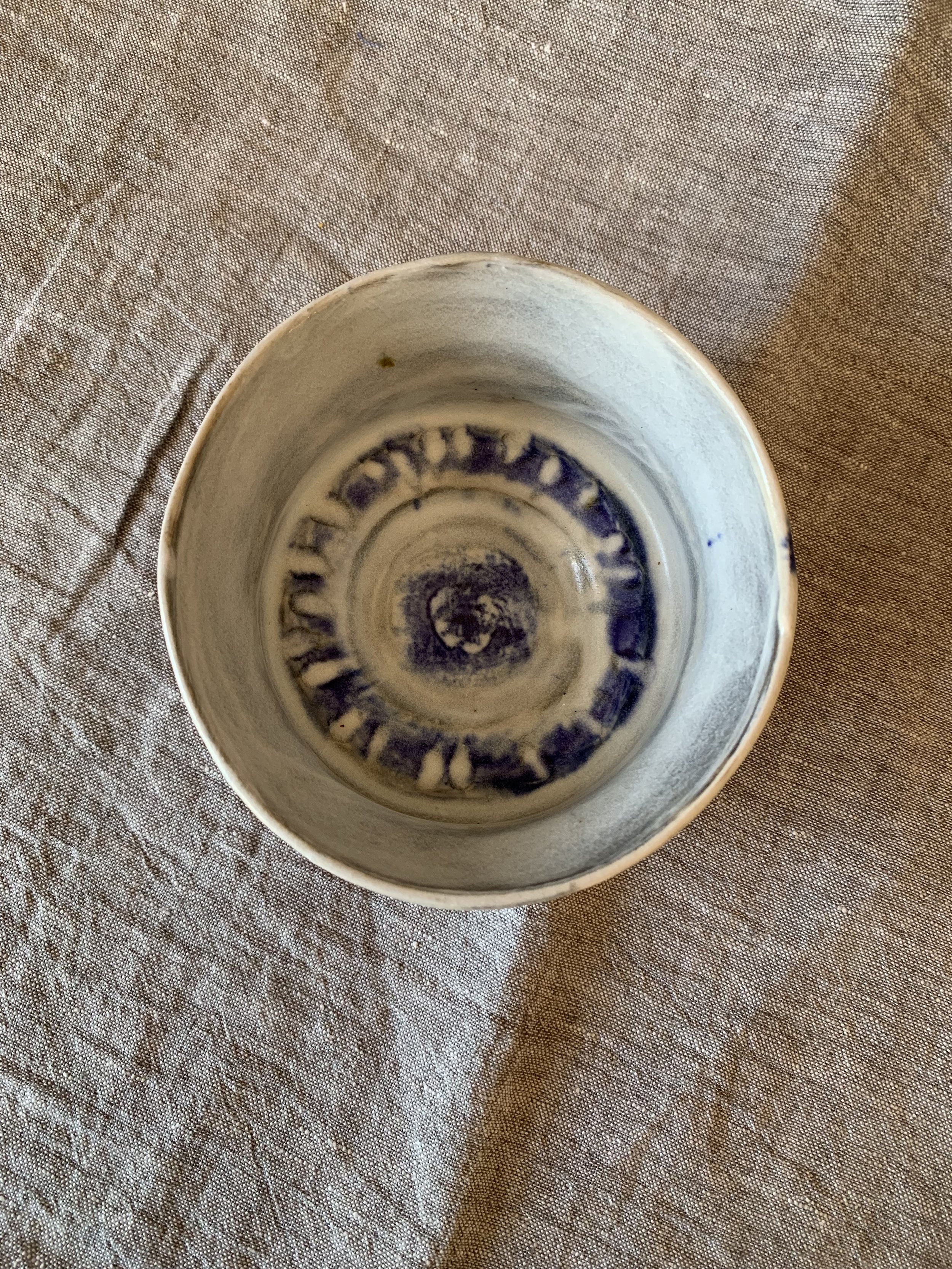 Small bowl, stoneware with slips, oxides, and glaze