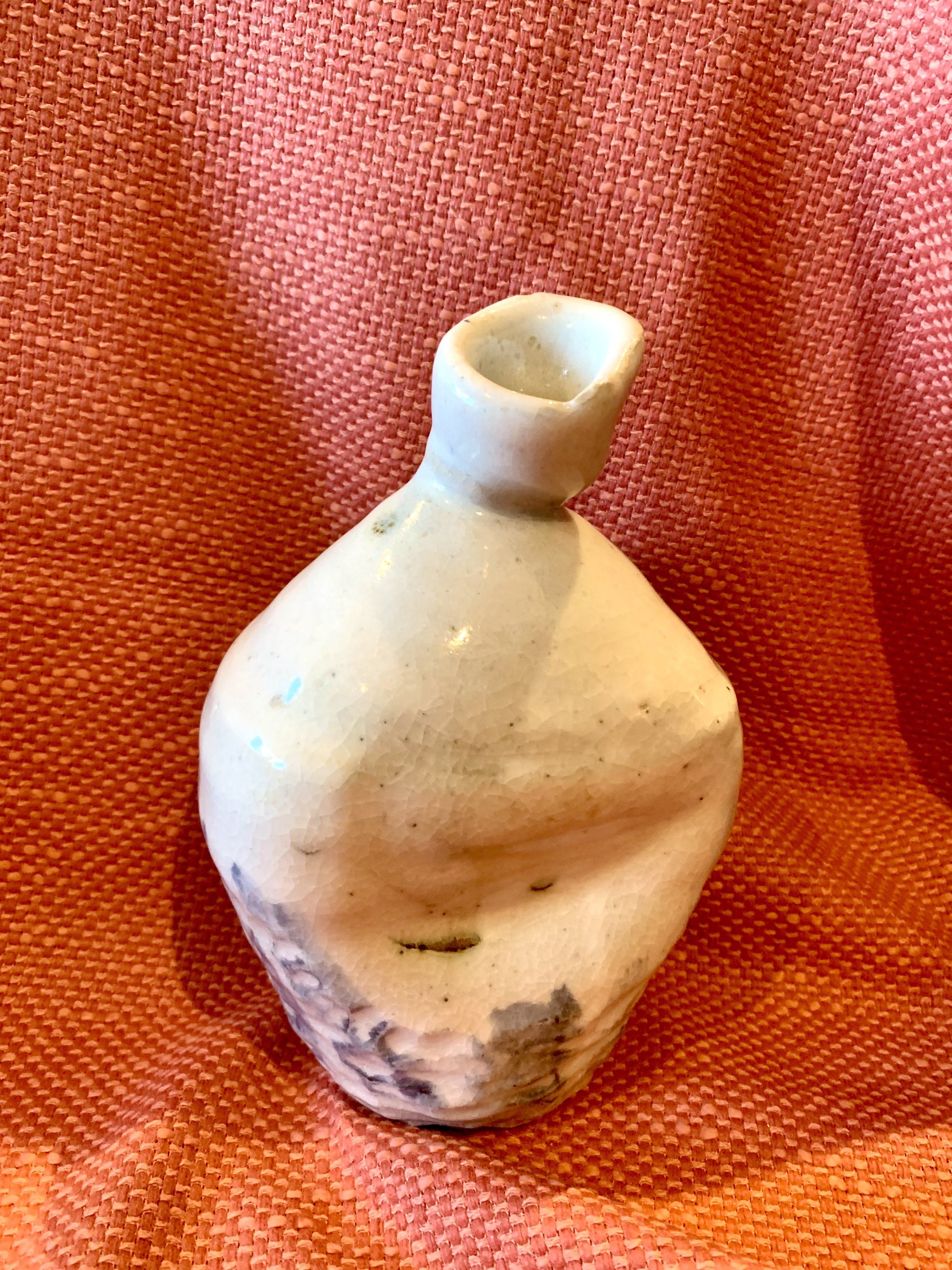 Medium bottle, with slips, oxides, and glaze