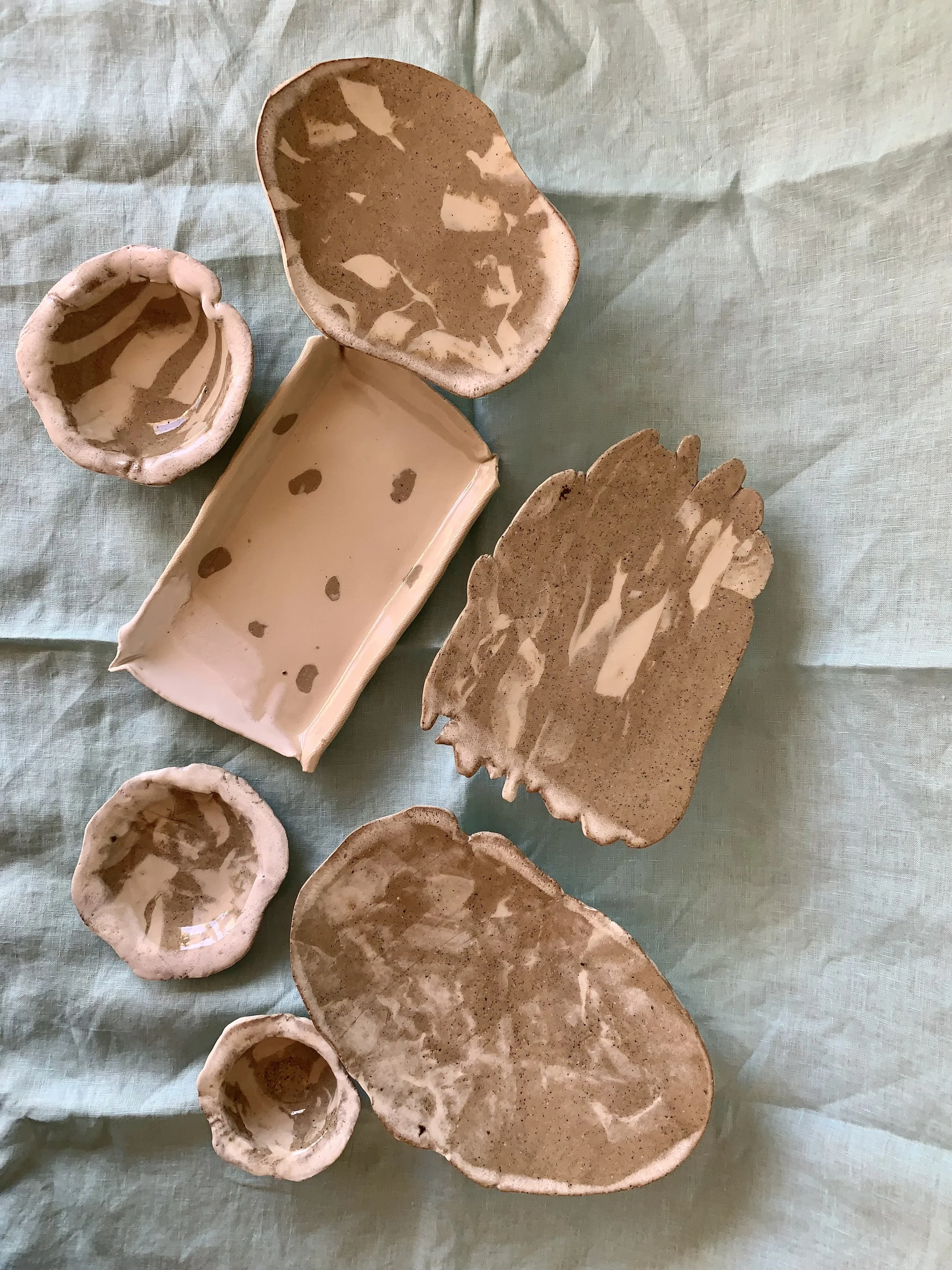 Collection of Nerikomi dishes