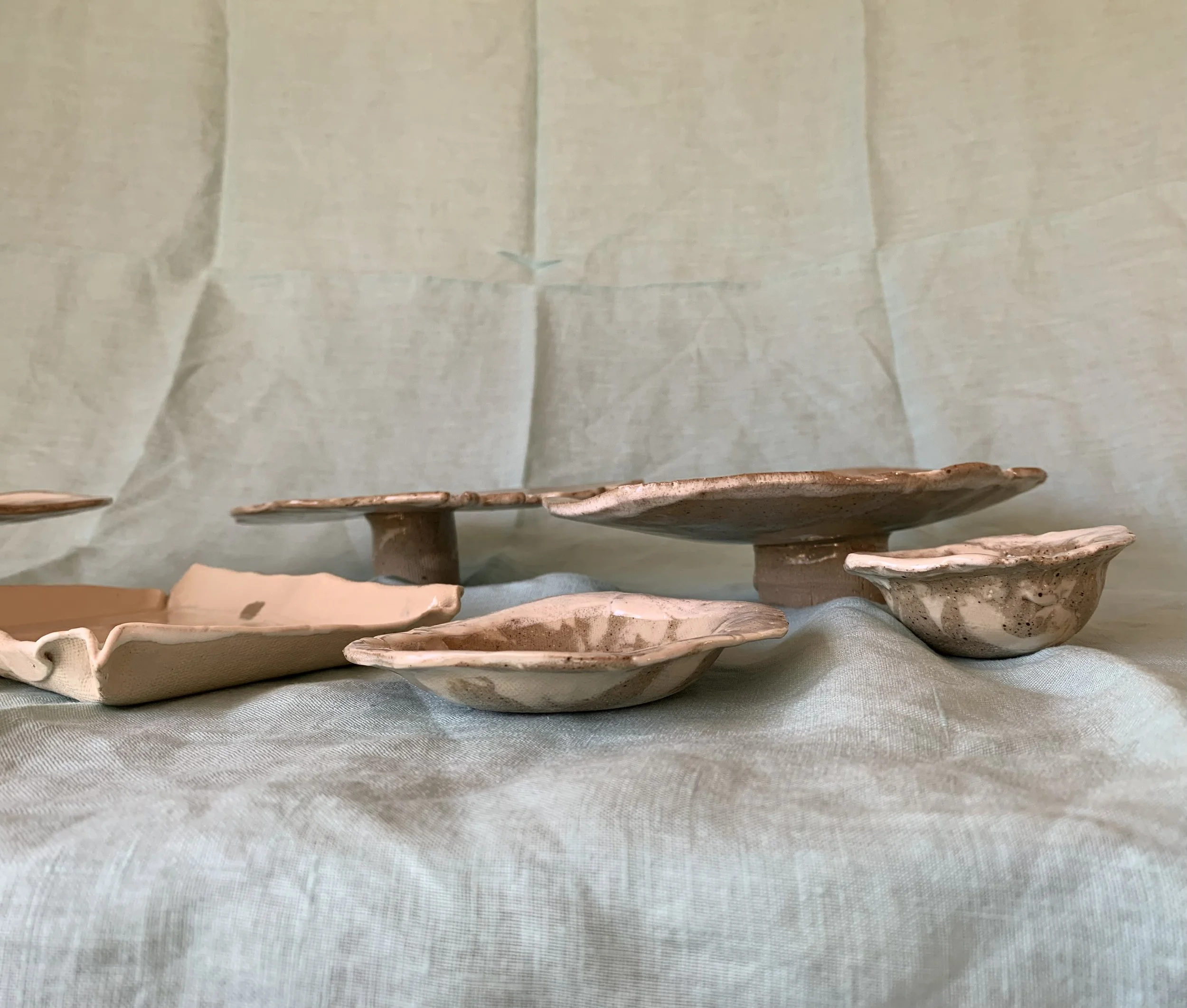 Collection of Nerikomi dishes