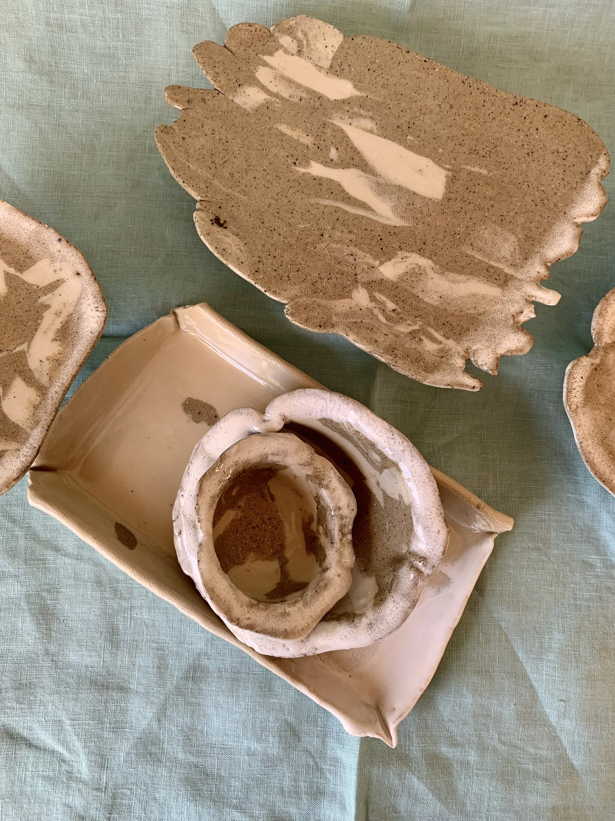 Collection of Nerikomi dishes