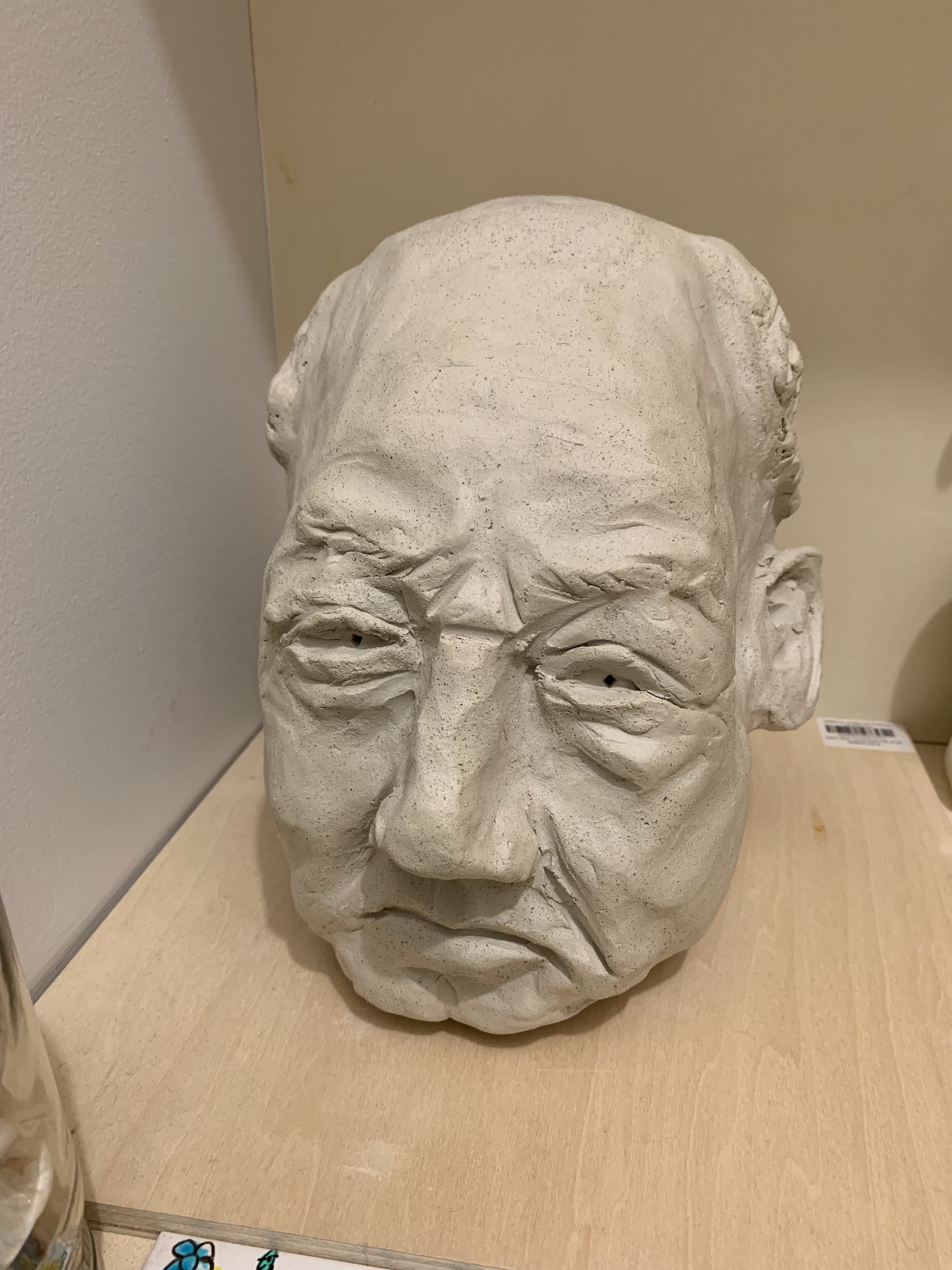 Bust, 2024, Raku clay