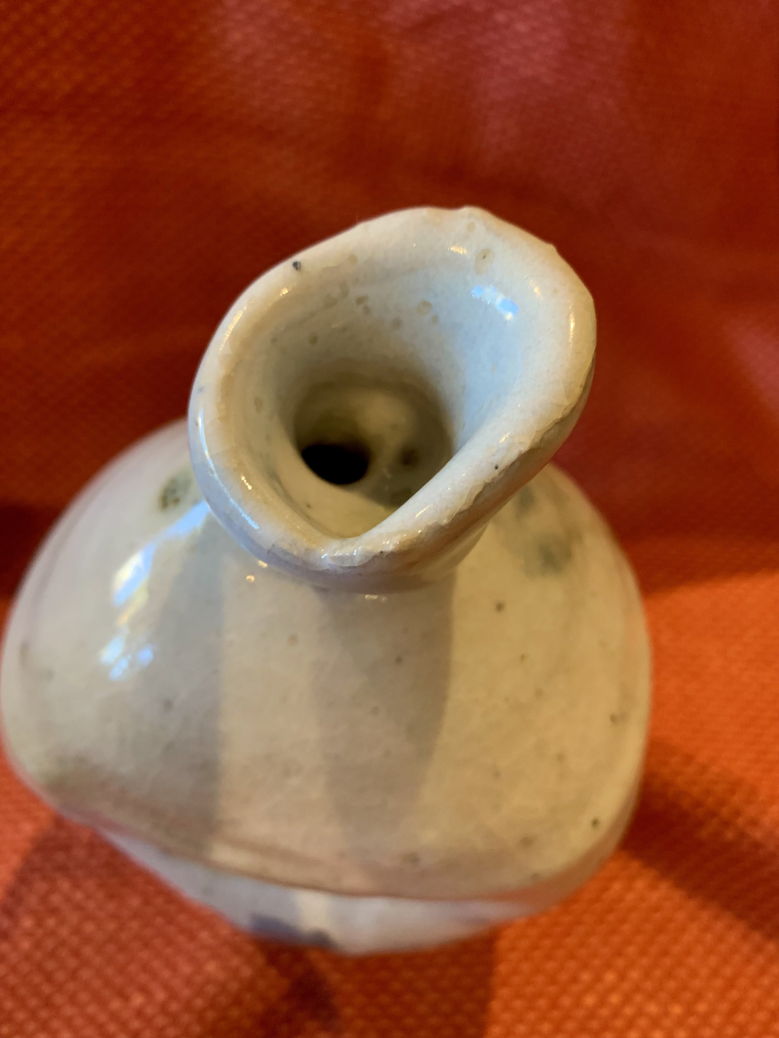 Medium bottle, with slips, oxides, and glaze