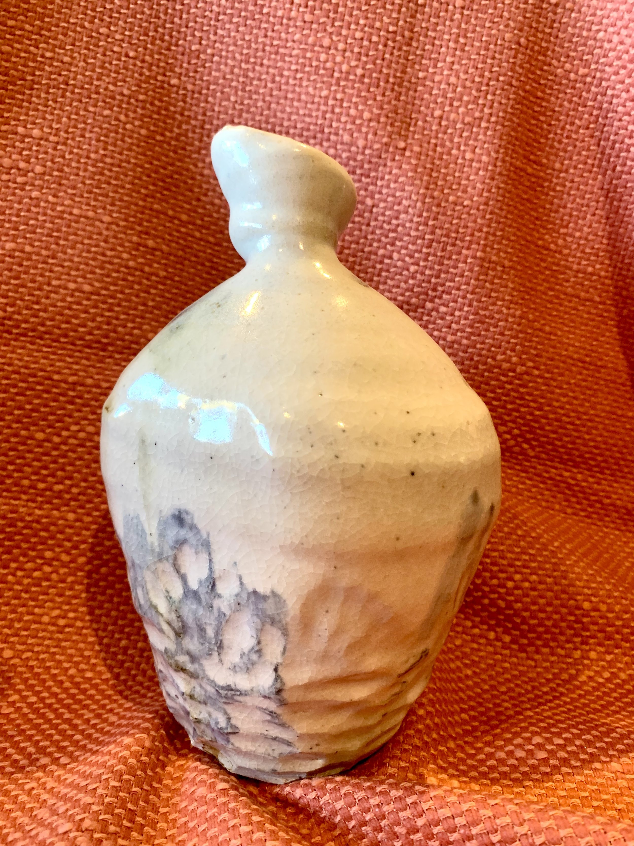 Medium bottle, with slips, oxides, and glaze
