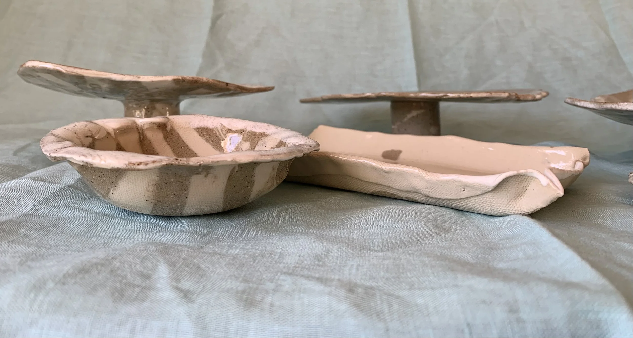 Collection of Nerikomi dishes