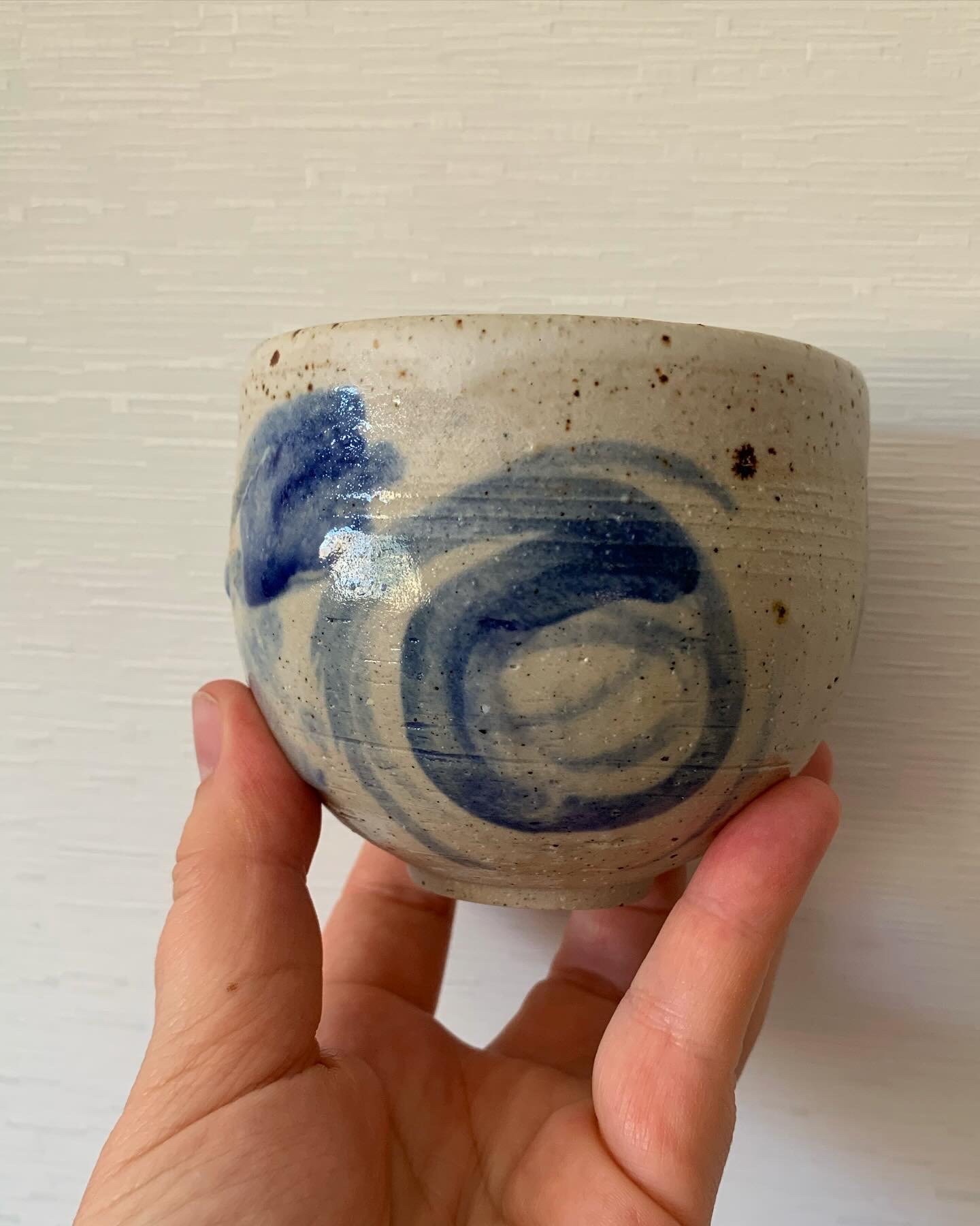 Stoneware cup, glaze incorporating reclaimed materials