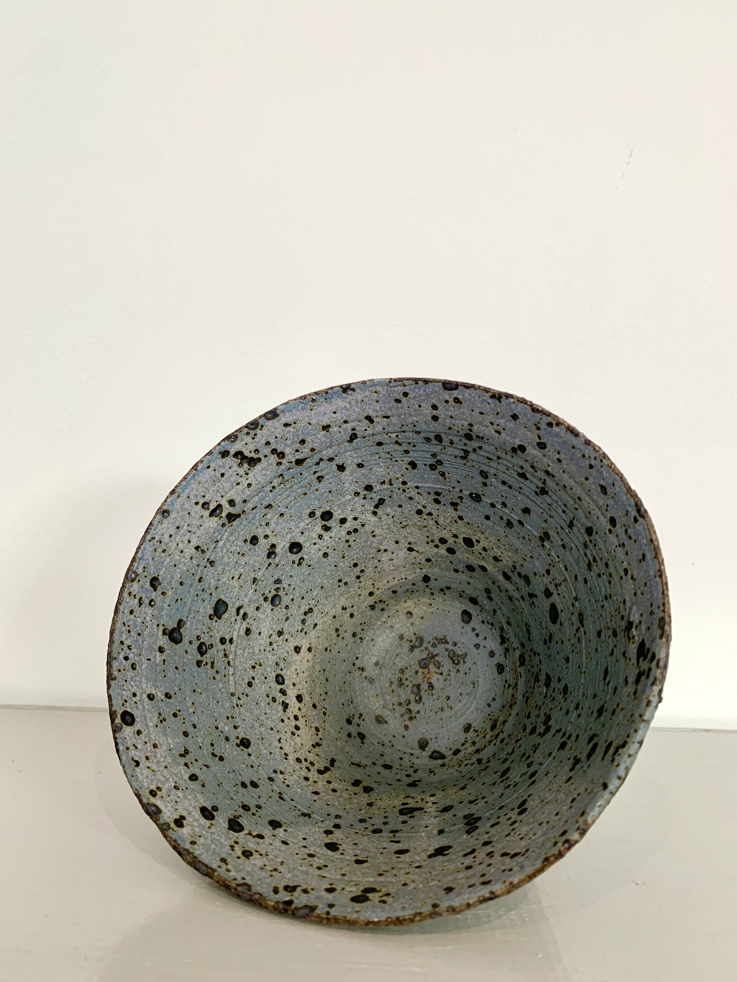 Medium footed bowl, reduction fired stoneware