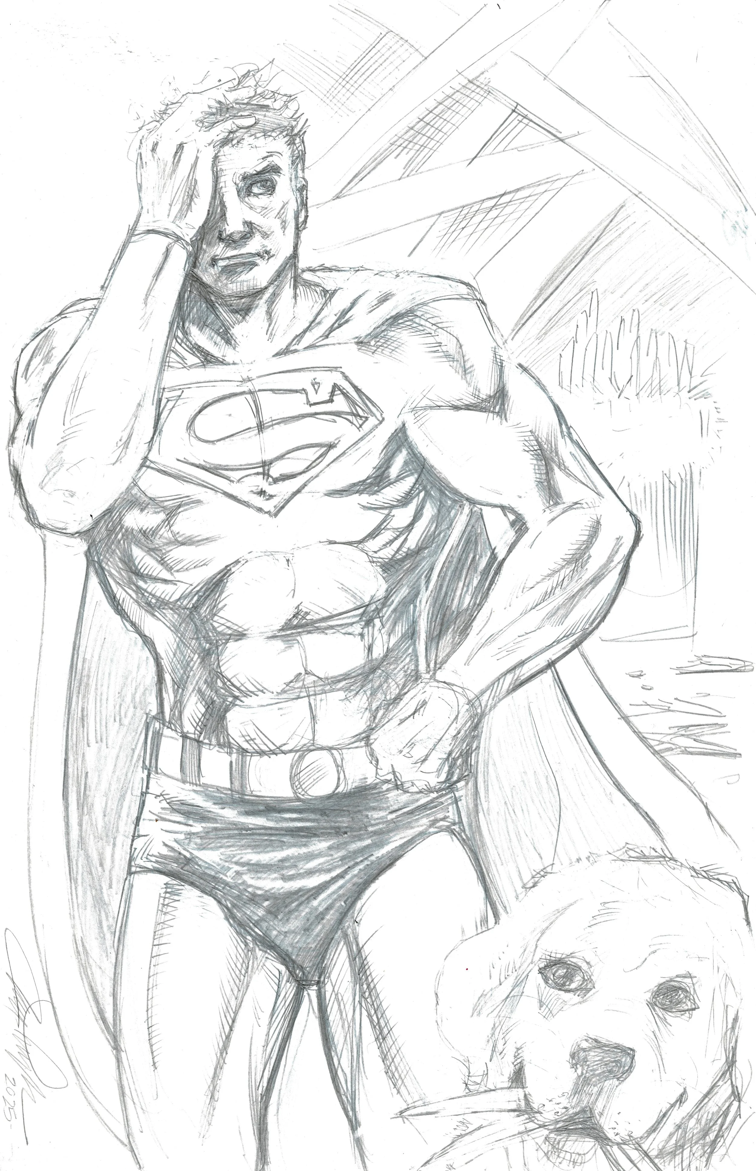 Superman and Krypto (pencils).jpg