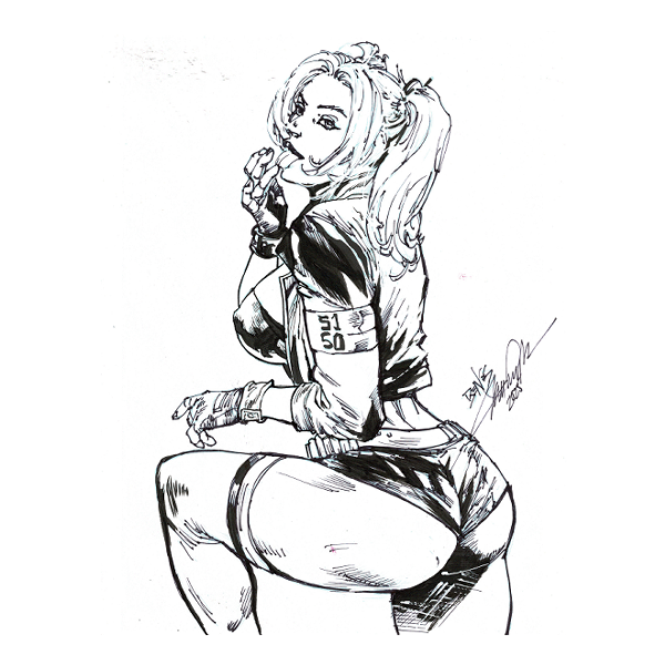 Harley Quinn (Ink) Benes Pencils 8.5"x11"