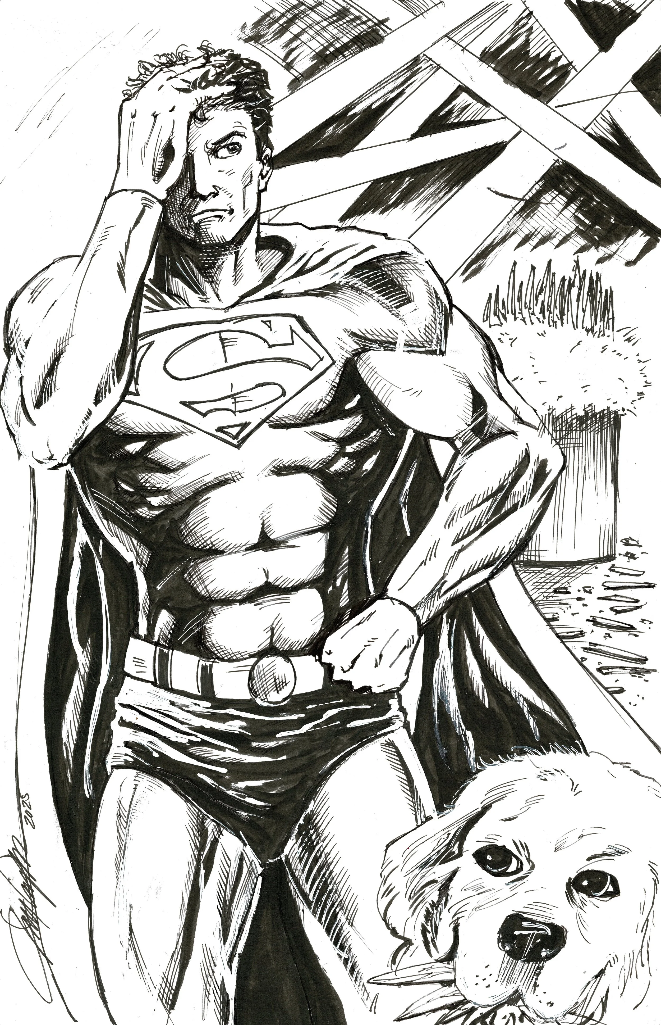 Superman and Krypto (inks).jpg