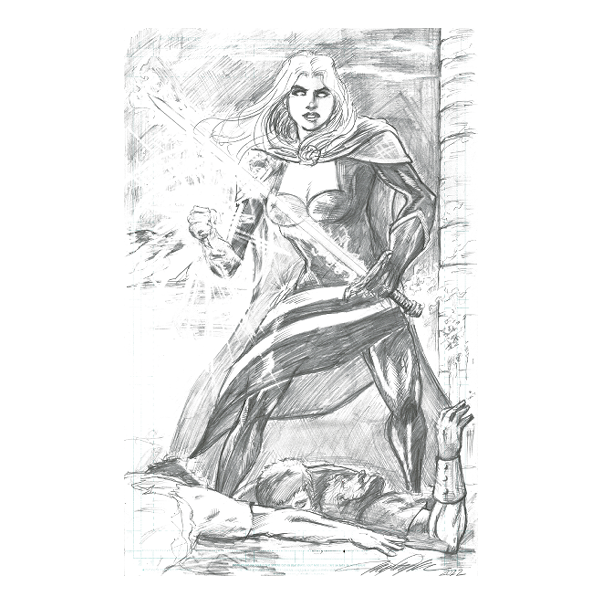Medieval Lady Death (pencil) 11"x17"