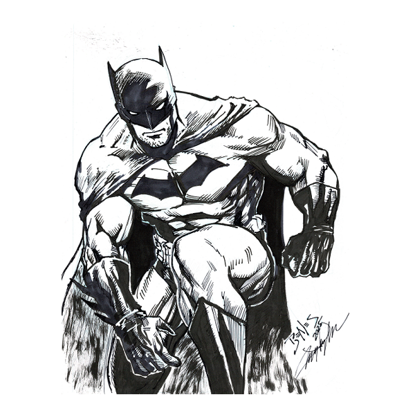 Batman Ink Sketch - Original Art Over Benes Pencils 8 1/2 x 11 — On the ...