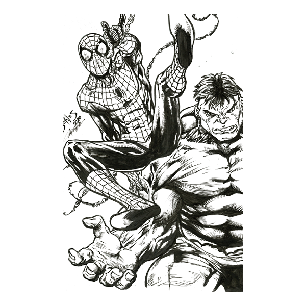 Benes Spiderman and Hulk (inks) thumbnail.png