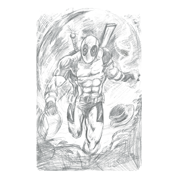 Deadpool Raiders (pencil) 11"x17"