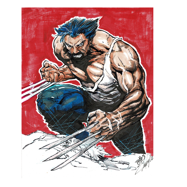 Wolverine (ink and color) Benes Pencils 8.5"x11"